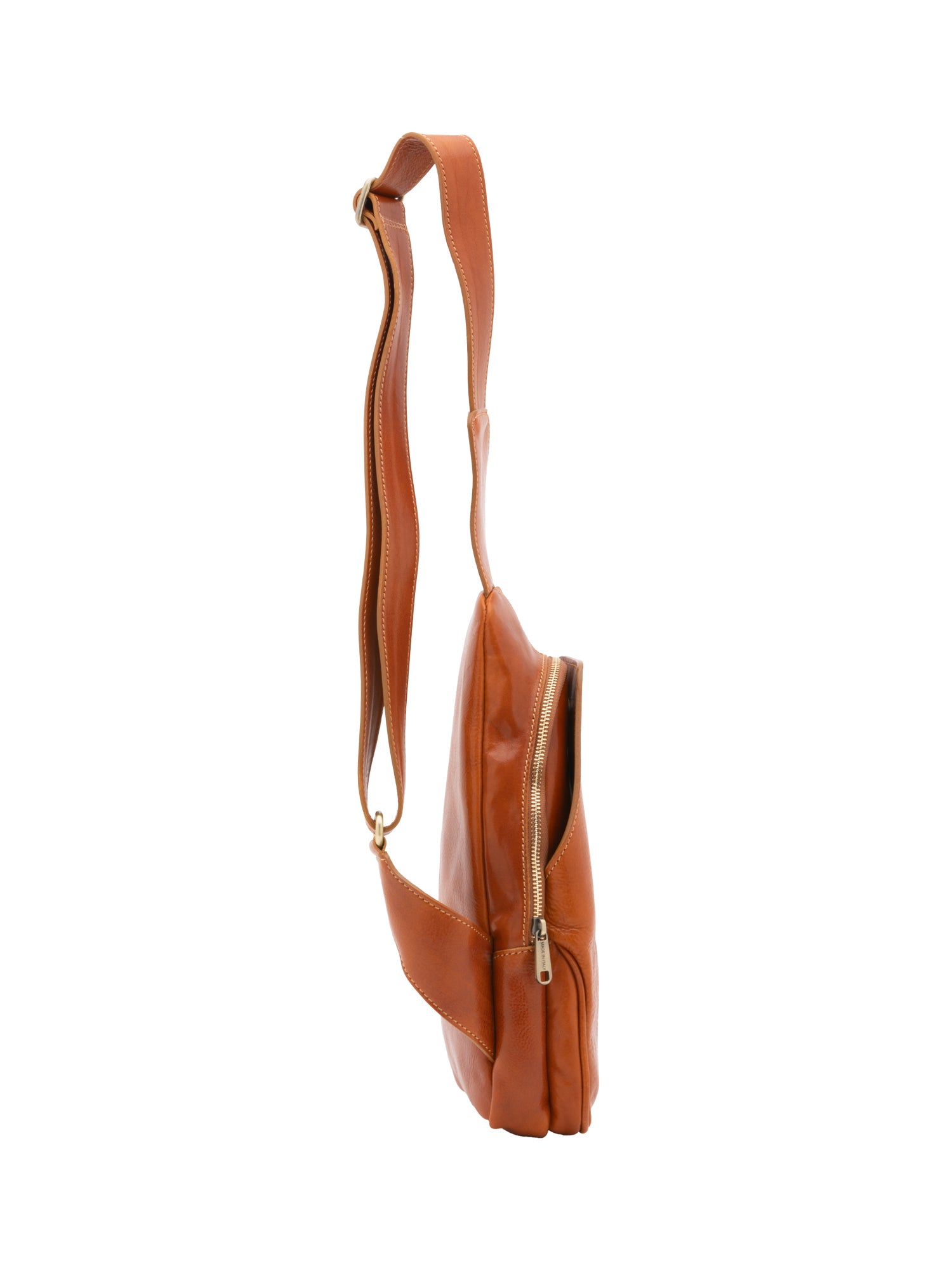 Belt bag I Fratelli Men Genuine leather -Verde Cognac