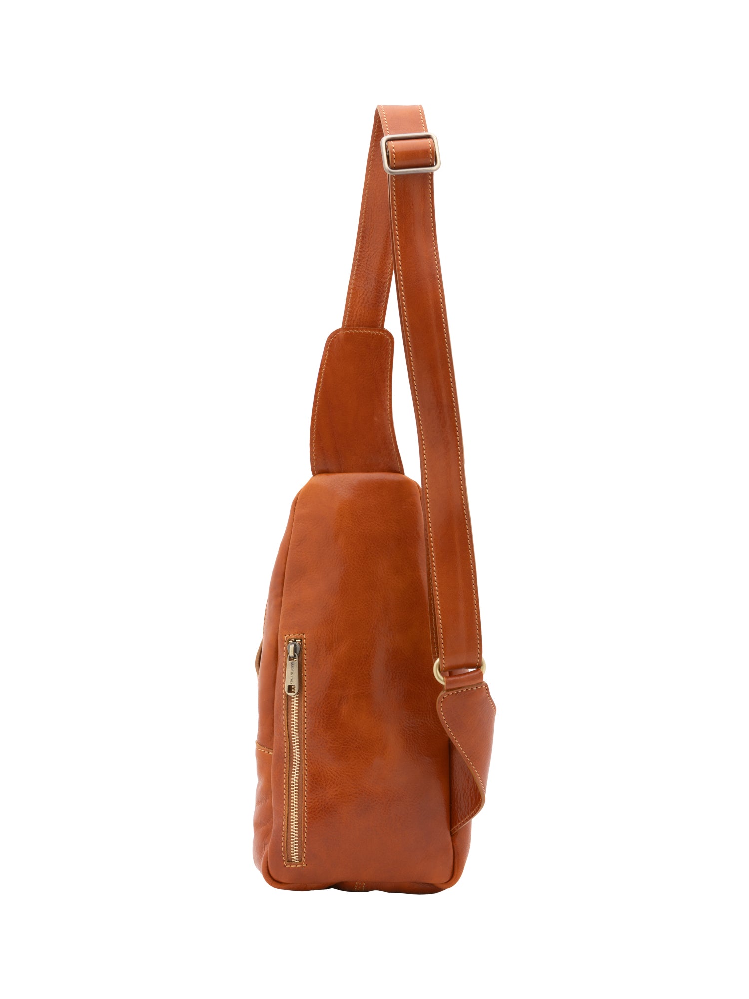 Belt bag I Fratelli Men Genuine leather -Verde Cognac