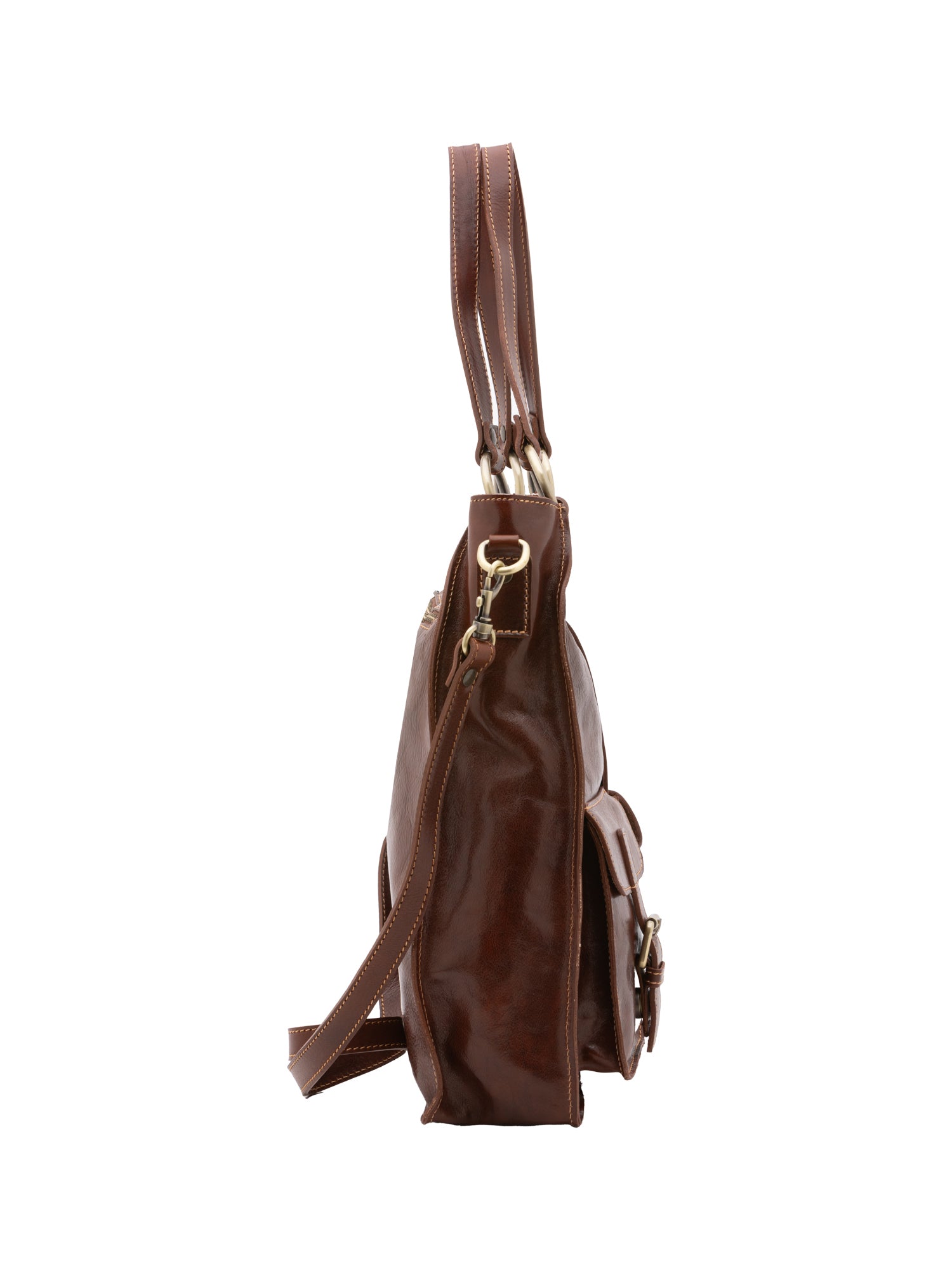 Shoulder Bag I Fratelli Women Genuine leather -Rosso Marrone