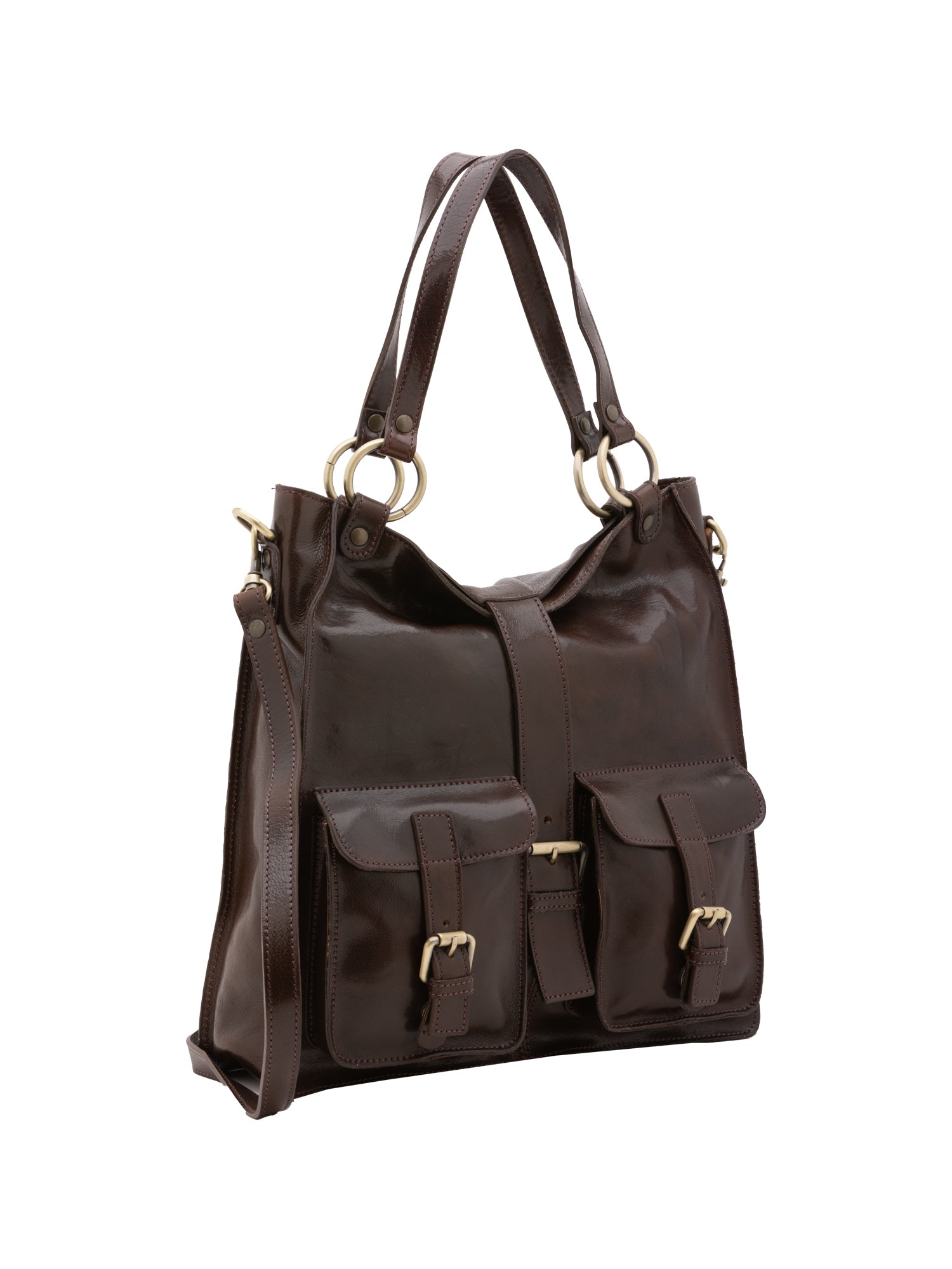 Shoulder Bag I Fratelli Women Genuine leather -Rosso Testa di moro