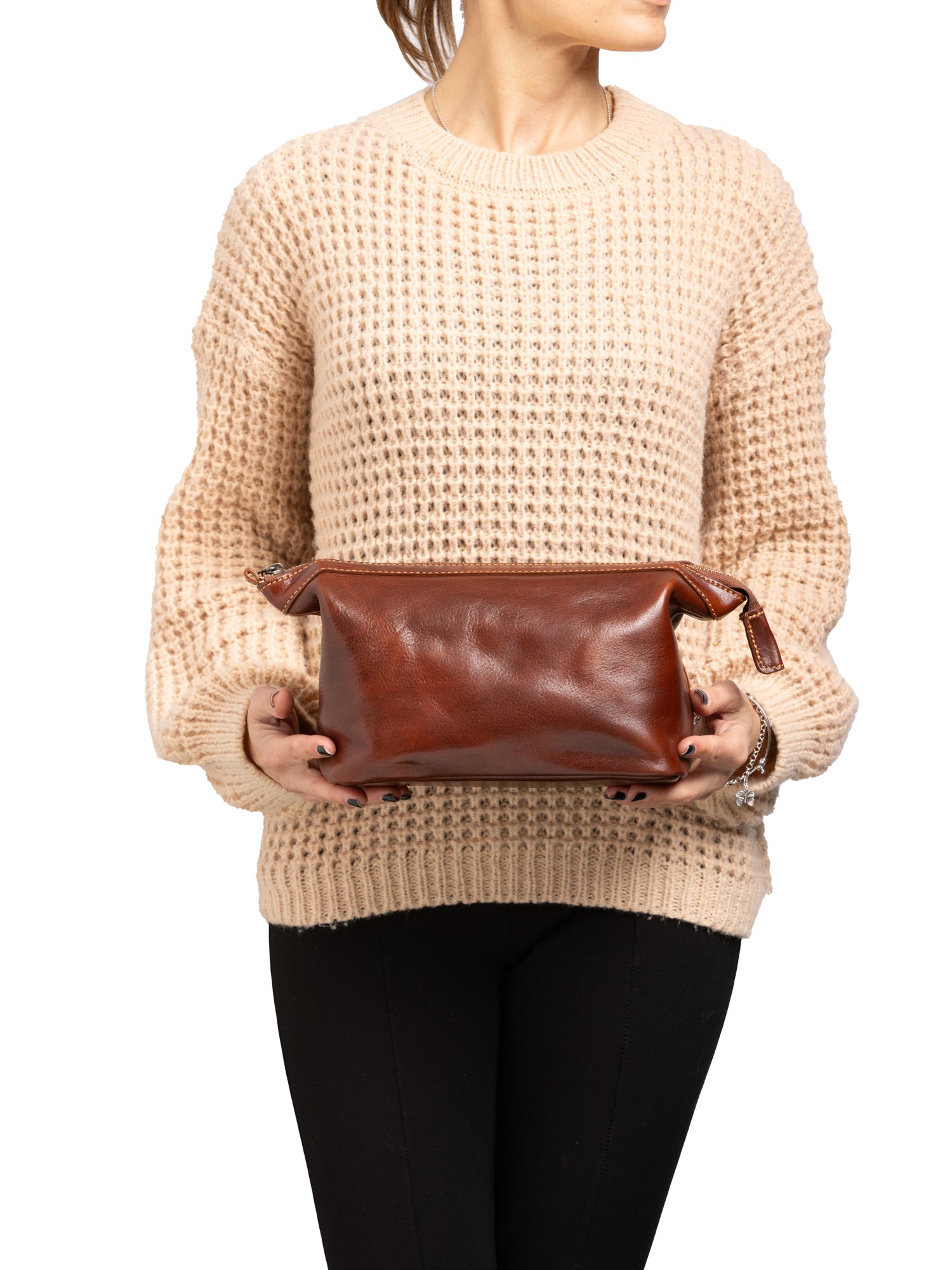 Clutch Bag I Fratelli Unisex Genuine leather -Rosso Marrone