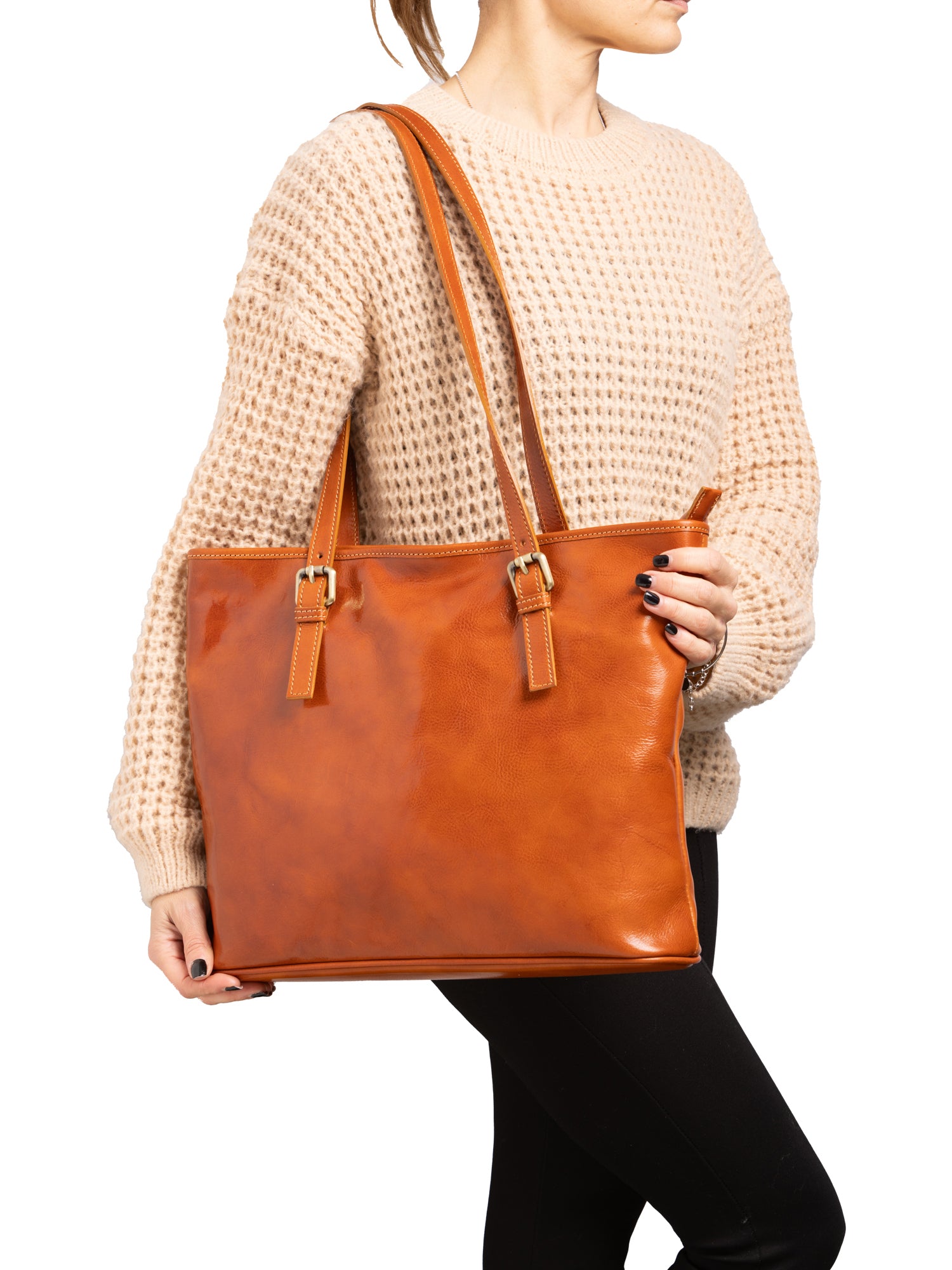 Shoulder Bag I Fratelli Women Genuine leather -Marrone Cognac