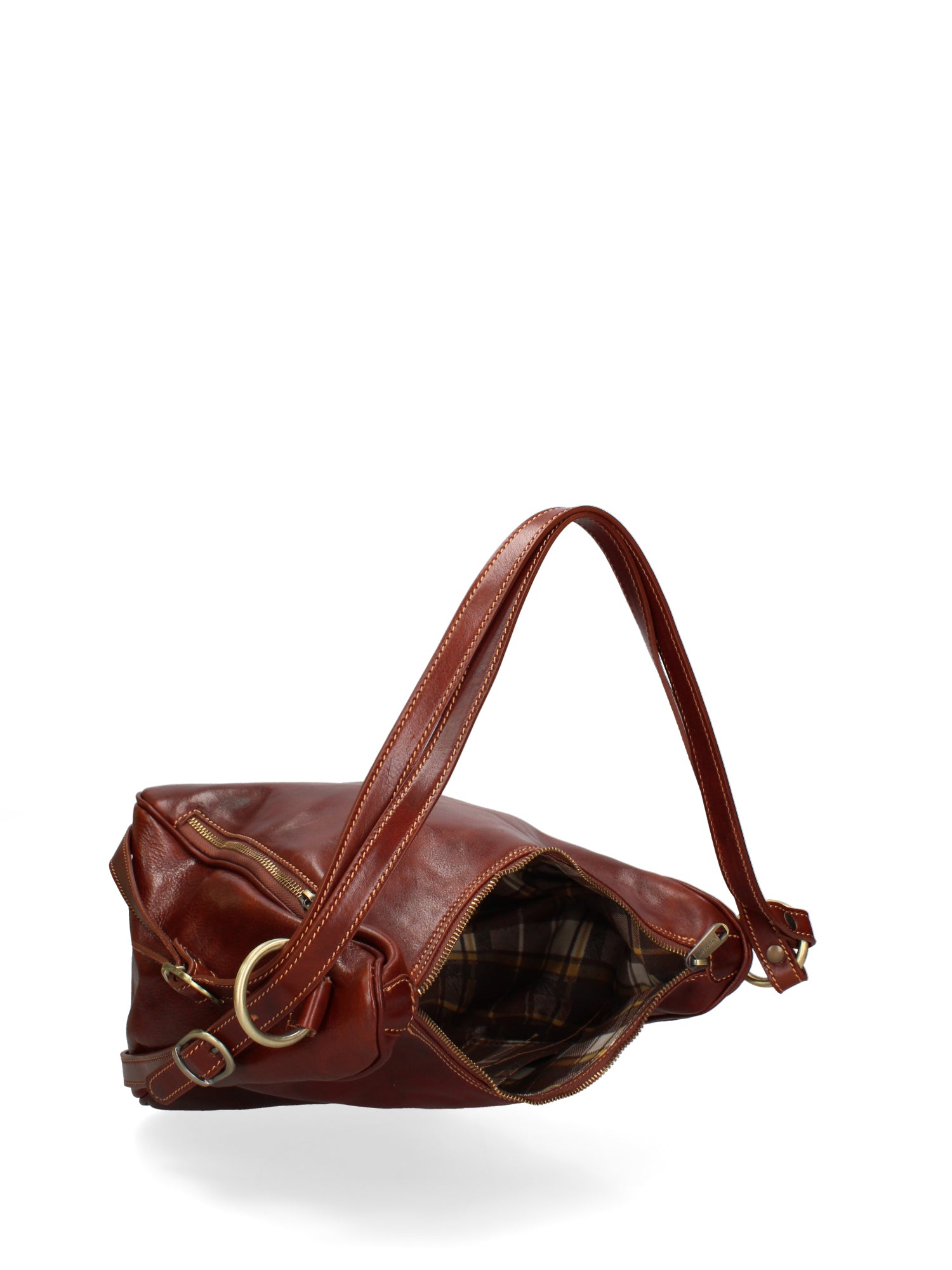 Shoulder Bag I Fratelli Women Genuine leather -Cognac Marrone