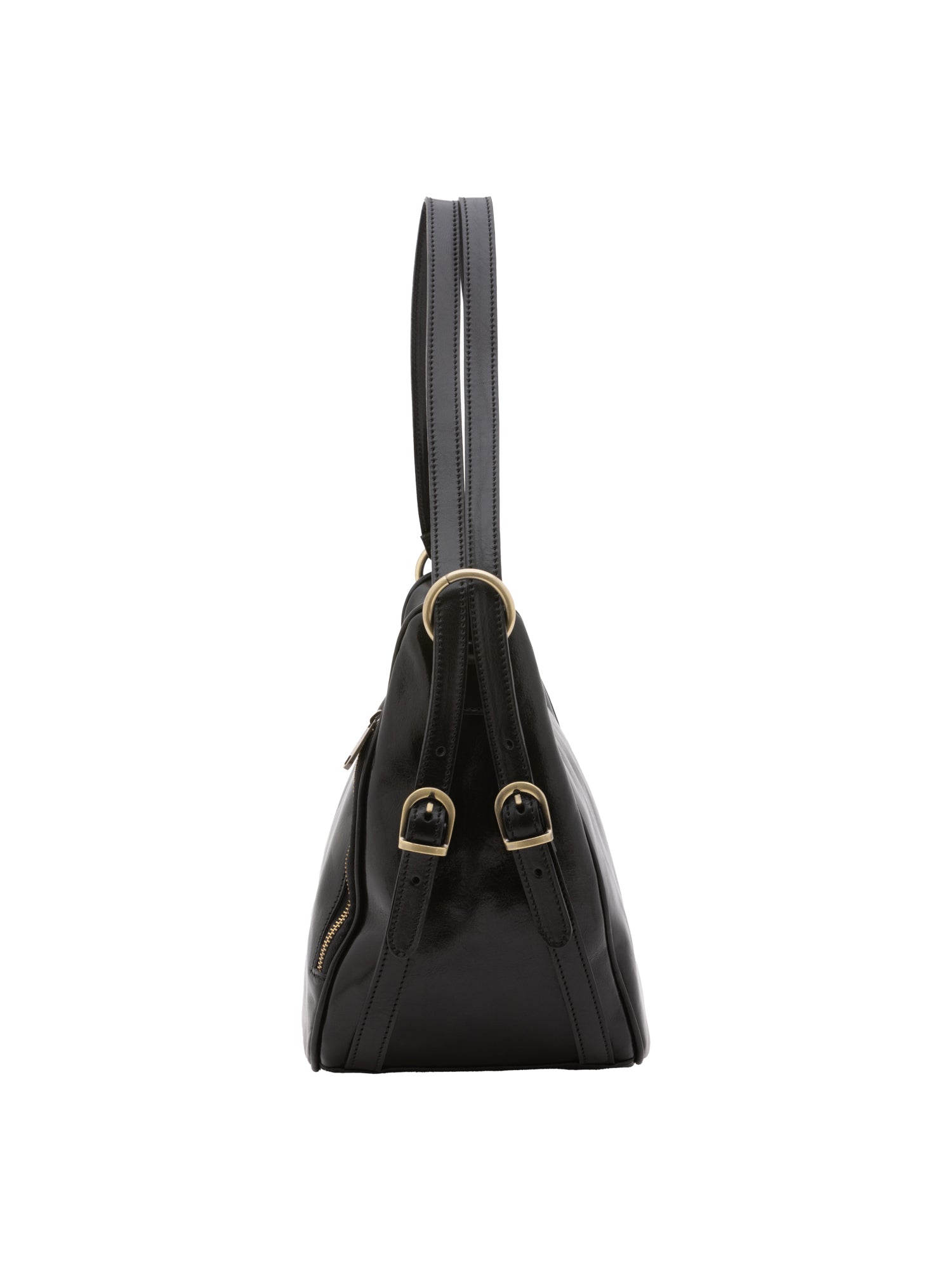Shoulder Bag I Fratelli Women Genuine leather -Cognac Nero
