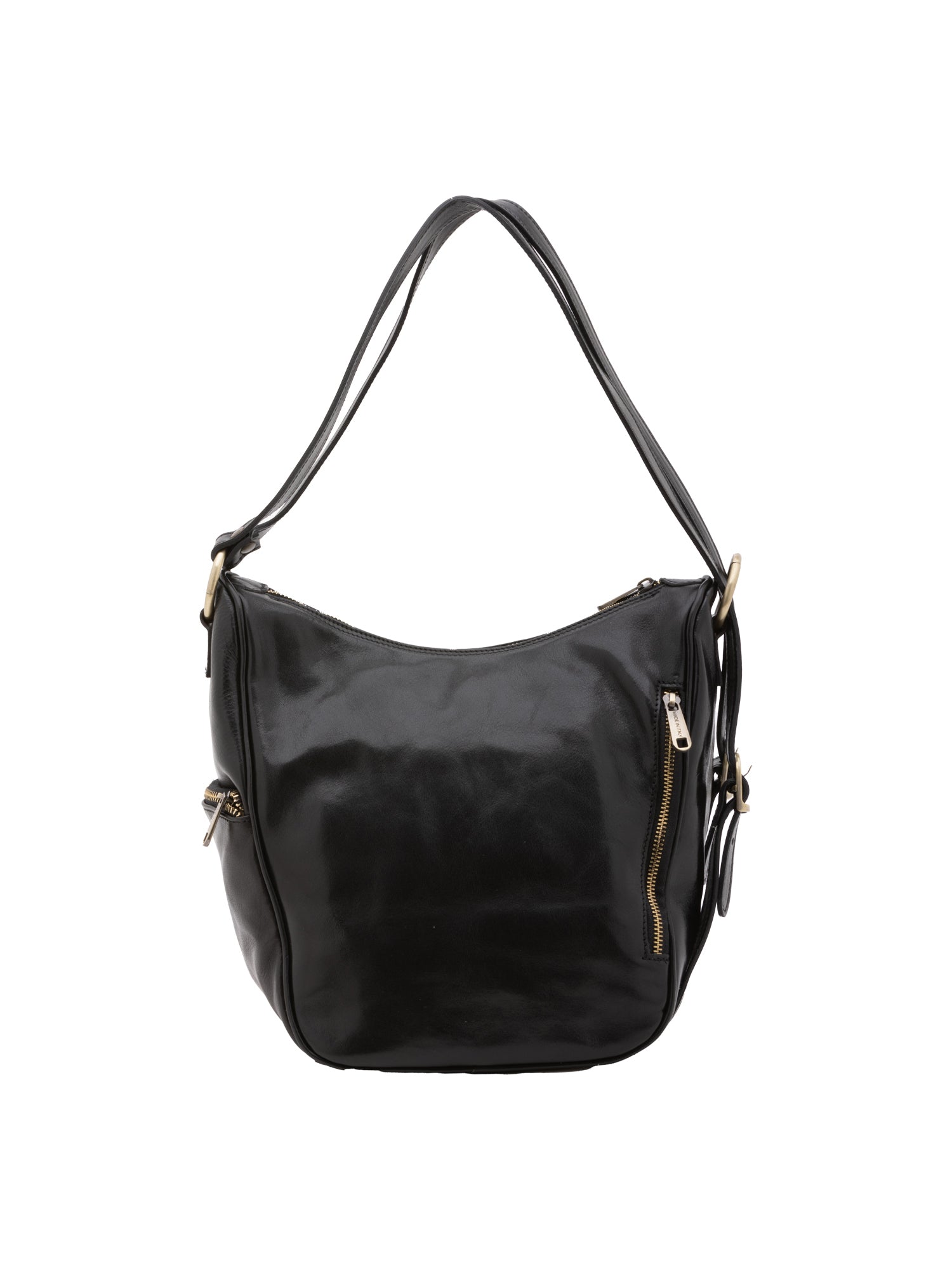Shoulder Bag I Fratelli Women Genuine leather -Cognac Nero