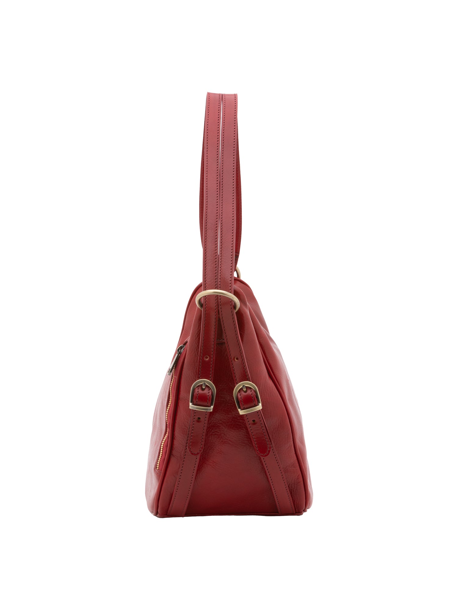 Shoulder Bag I Fratelli Women Genuine leather -Cognac Rosso