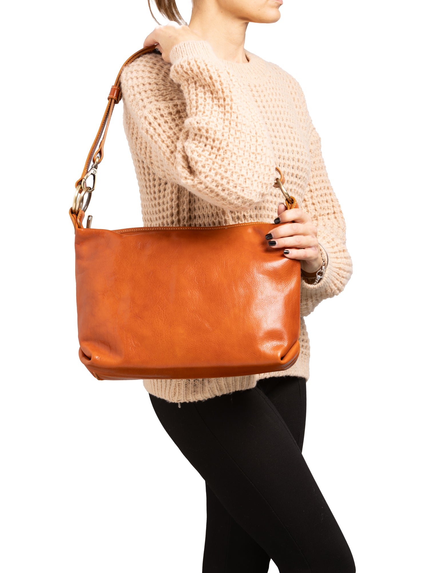Shoulder Bag I Fratelli Women Genuine leather -Cognac Cognac