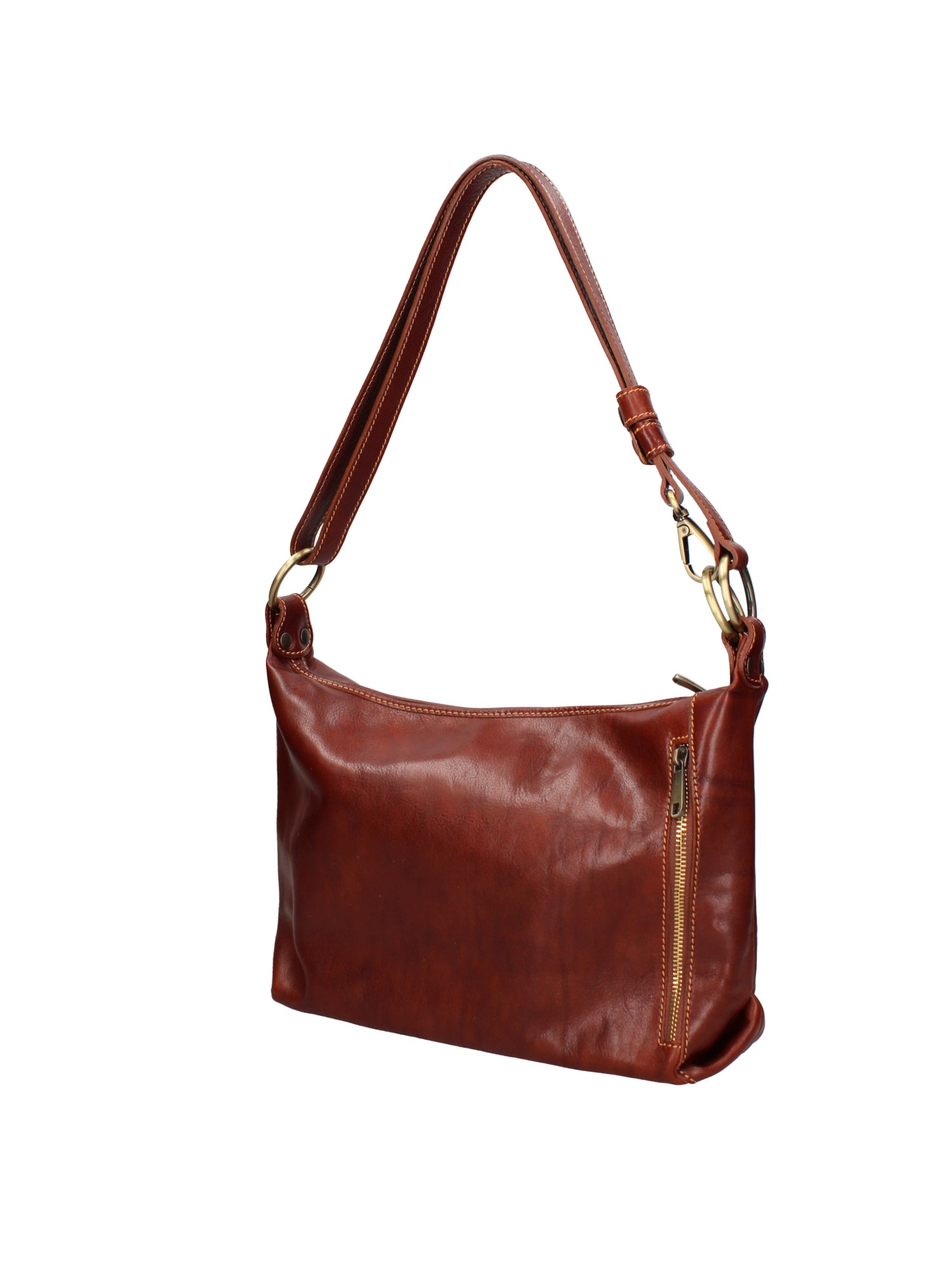 Shoulder Bag I Fratelli Women Genuine leather -Cognac Marrone