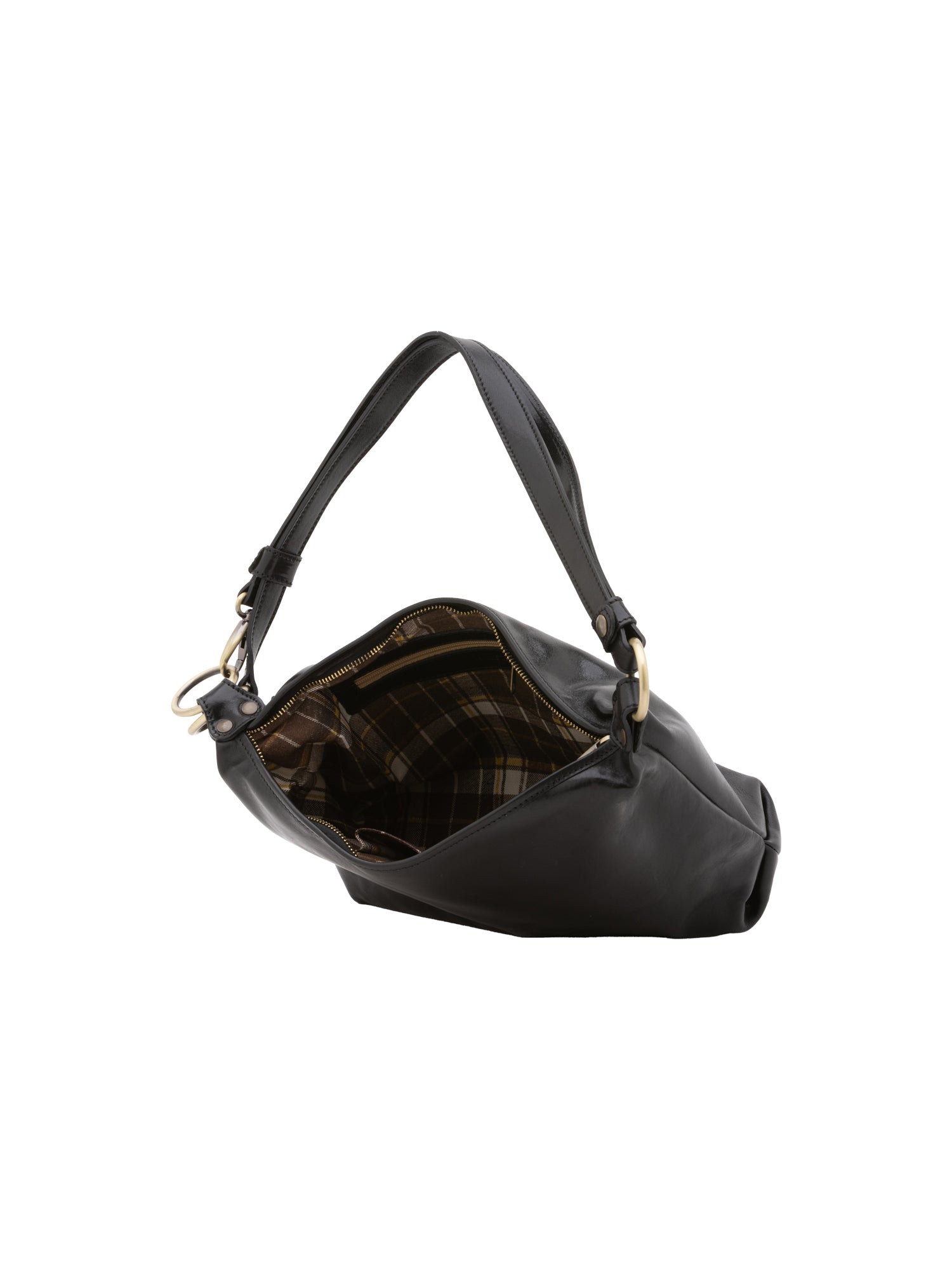 Shoulder Bag I Fratelli Women Genuine leather -Cognac Nero