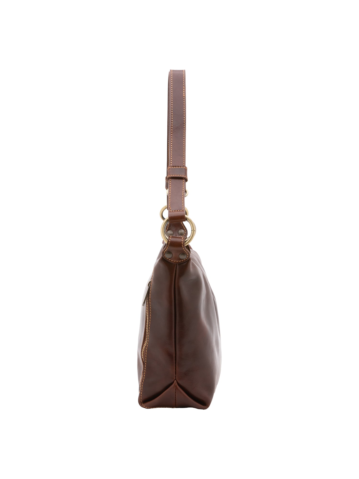 Shoulder Bag I Fratelli Women Genuine leather -Cognac Testa di moro