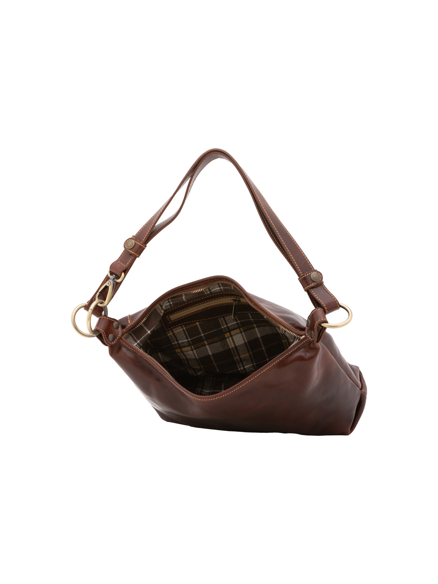 Shoulder Bag I Fratelli Women Genuine leather -Cognac Testa di moro