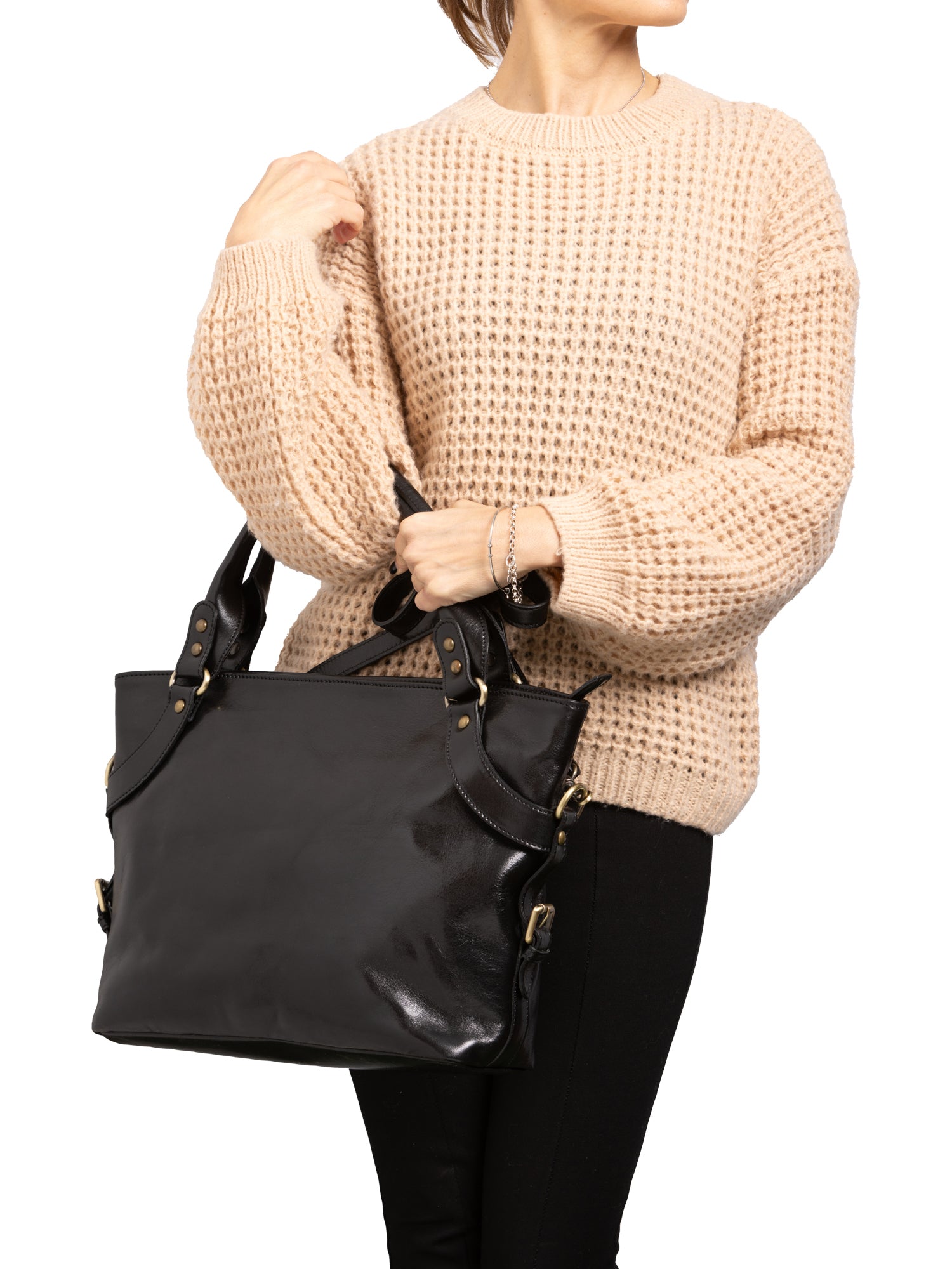 Handbag I Fratelli Women Genuine leather -Rosso Nero