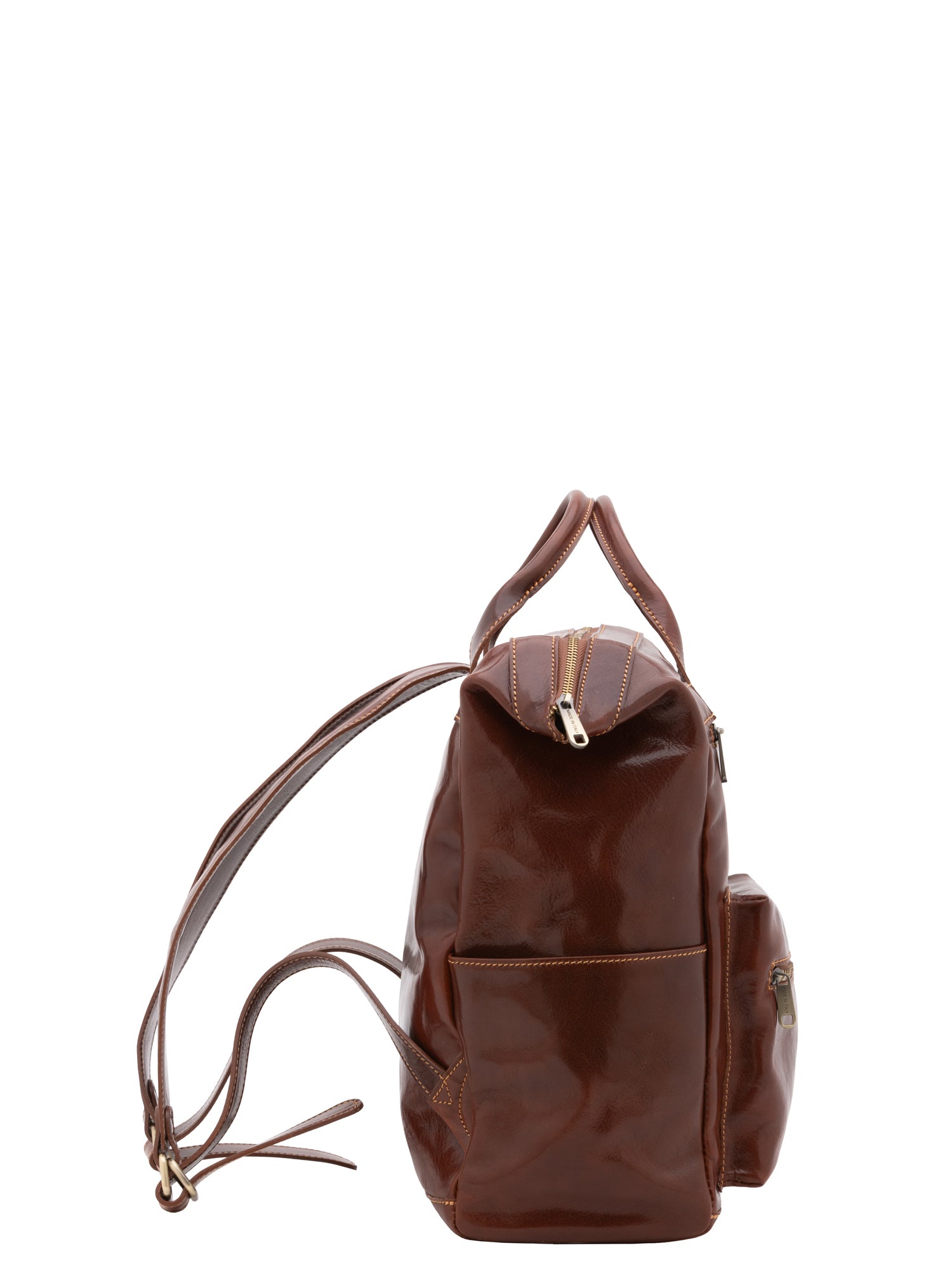 Crossbody bag I Fratelli Men Genuine leather -Cognac Marrone