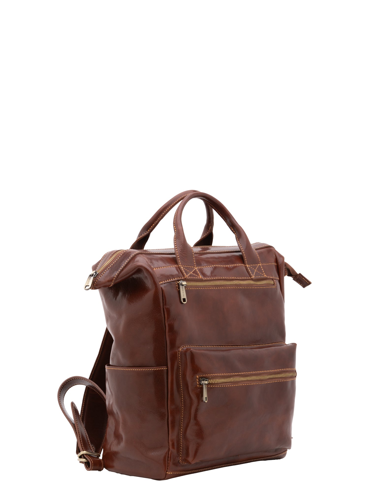 Crossbody bag I Fratelli Men Genuine leather -Cognac Marrone