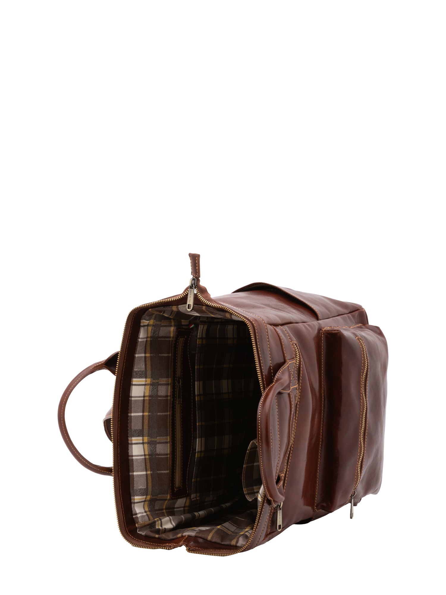 Crossbody bag I Fratelli Men Genuine leather -Cognac Marrone