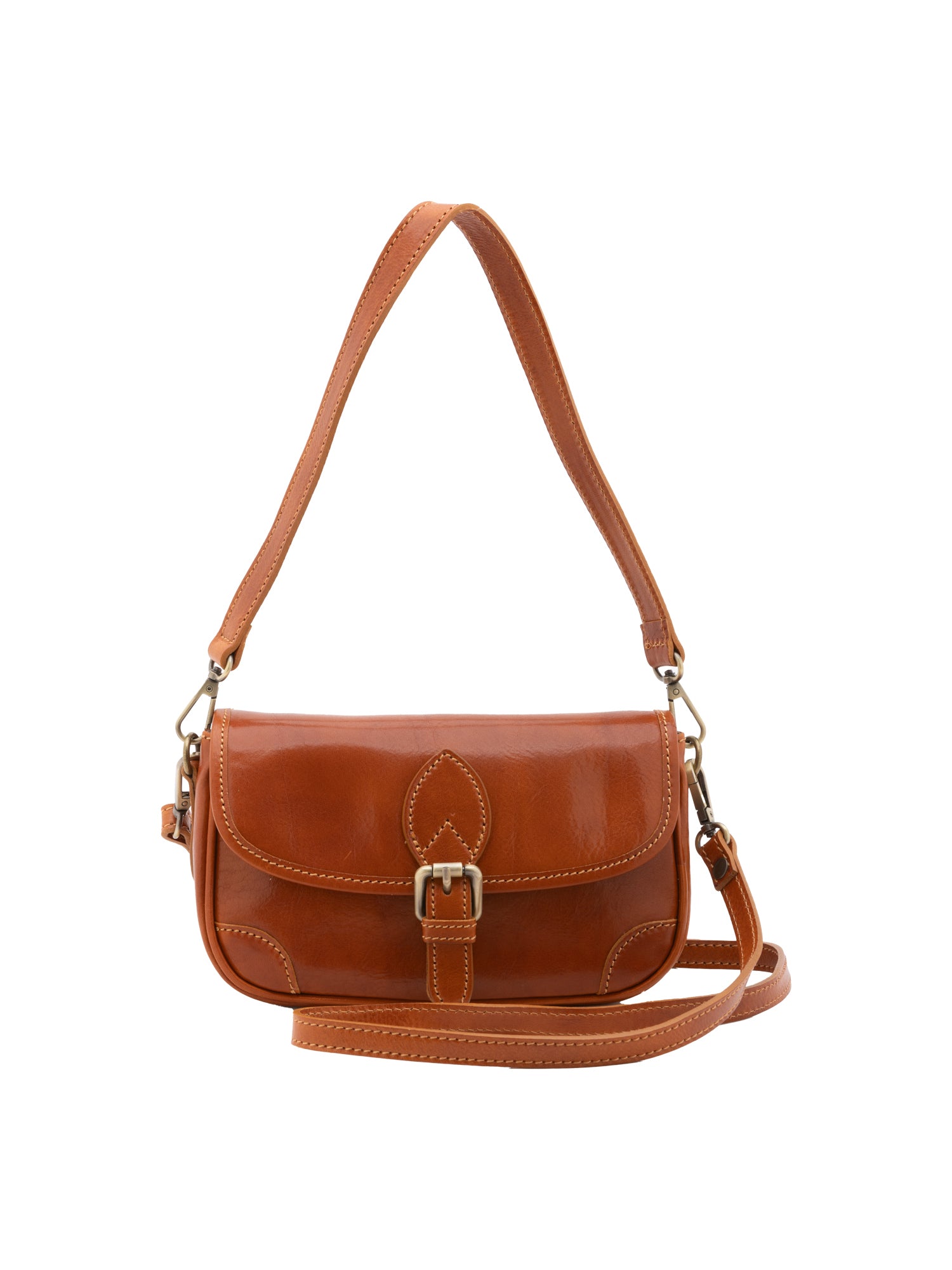 Shoulder Bag I Fratelli Women Genuine leather -Cognac Cognac