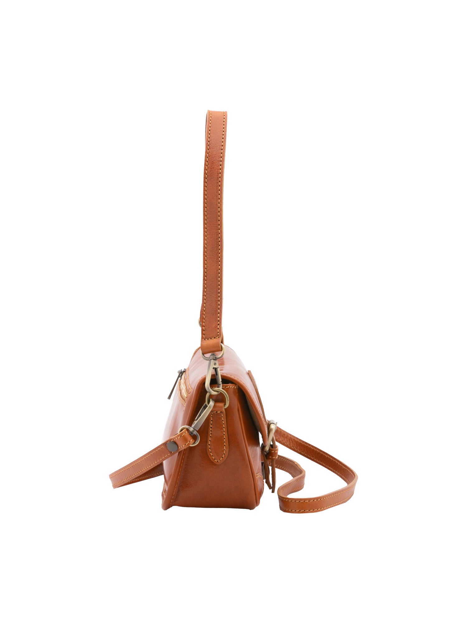 Shoulder Bag I Fratelli Women Genuine leather -Cognac Cognac