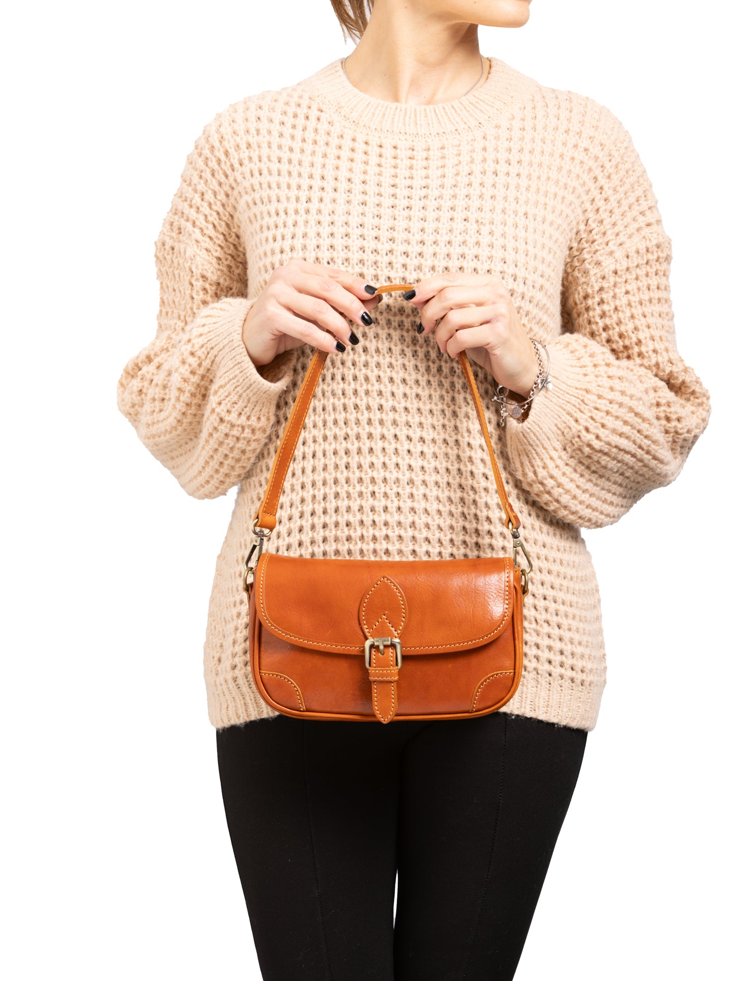 Shoulder Bag I Fratelli Women Genuine leather -Cognac Cognac