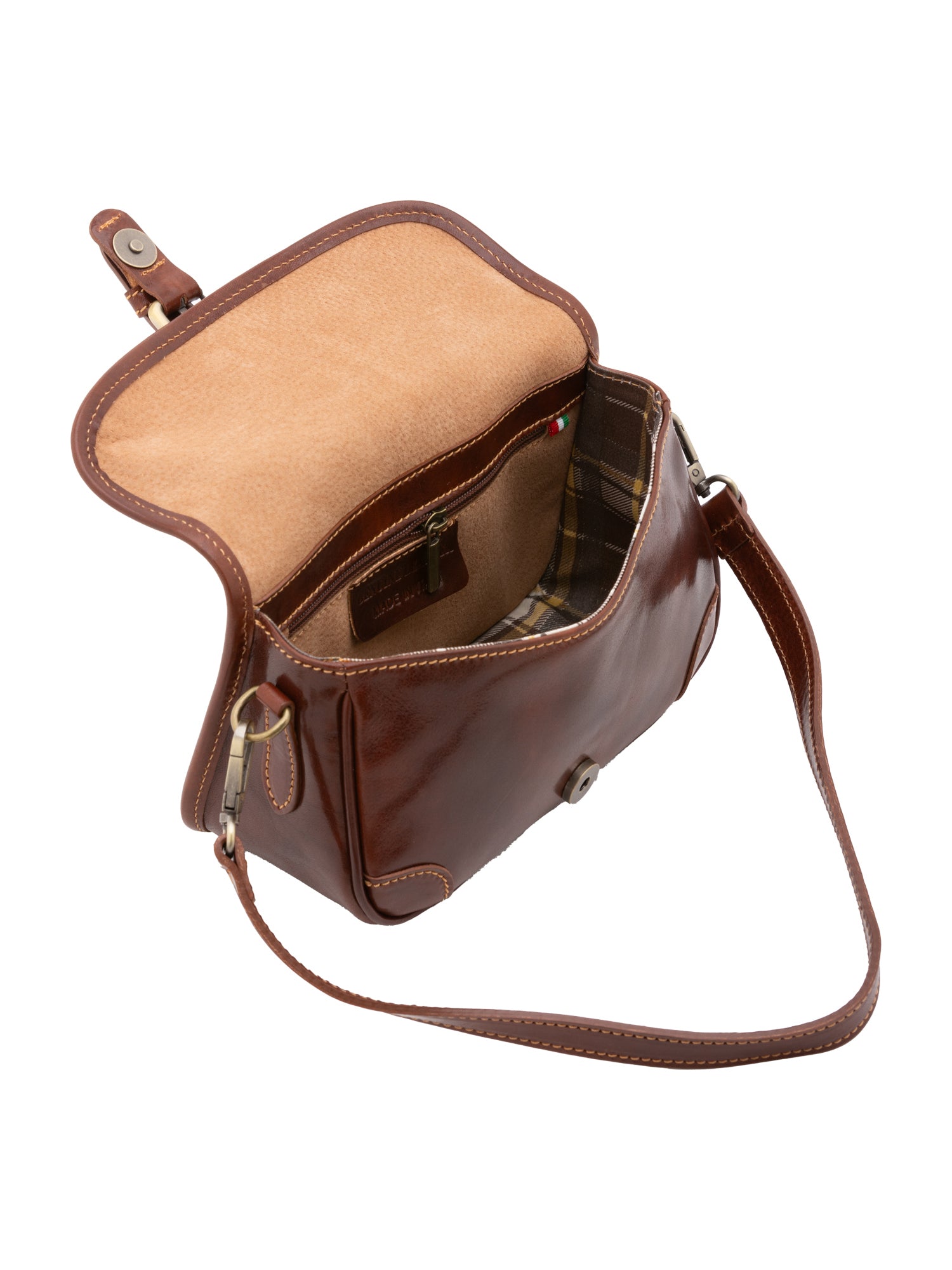 Shoulder Bag I Fratelli Women Genuine leather -Cognac Marrone