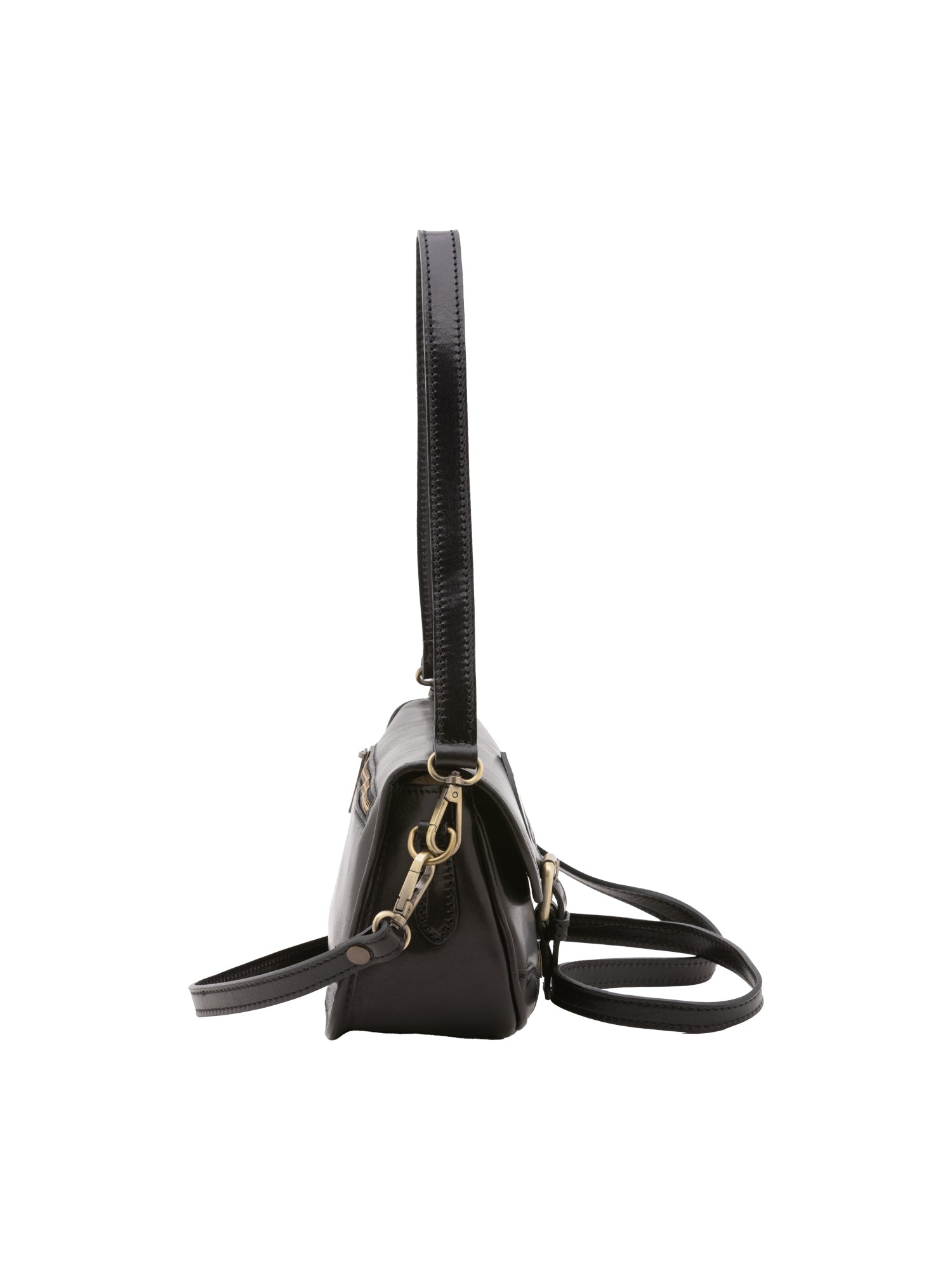 Shoulder Bag I Fratelli Women Genuine leather -Cognac Nero