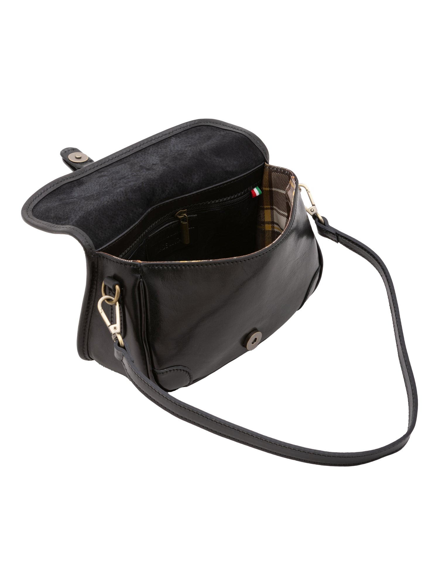 Shoulder Bag I Fratelli Women Genuine leather -Cognac Nero