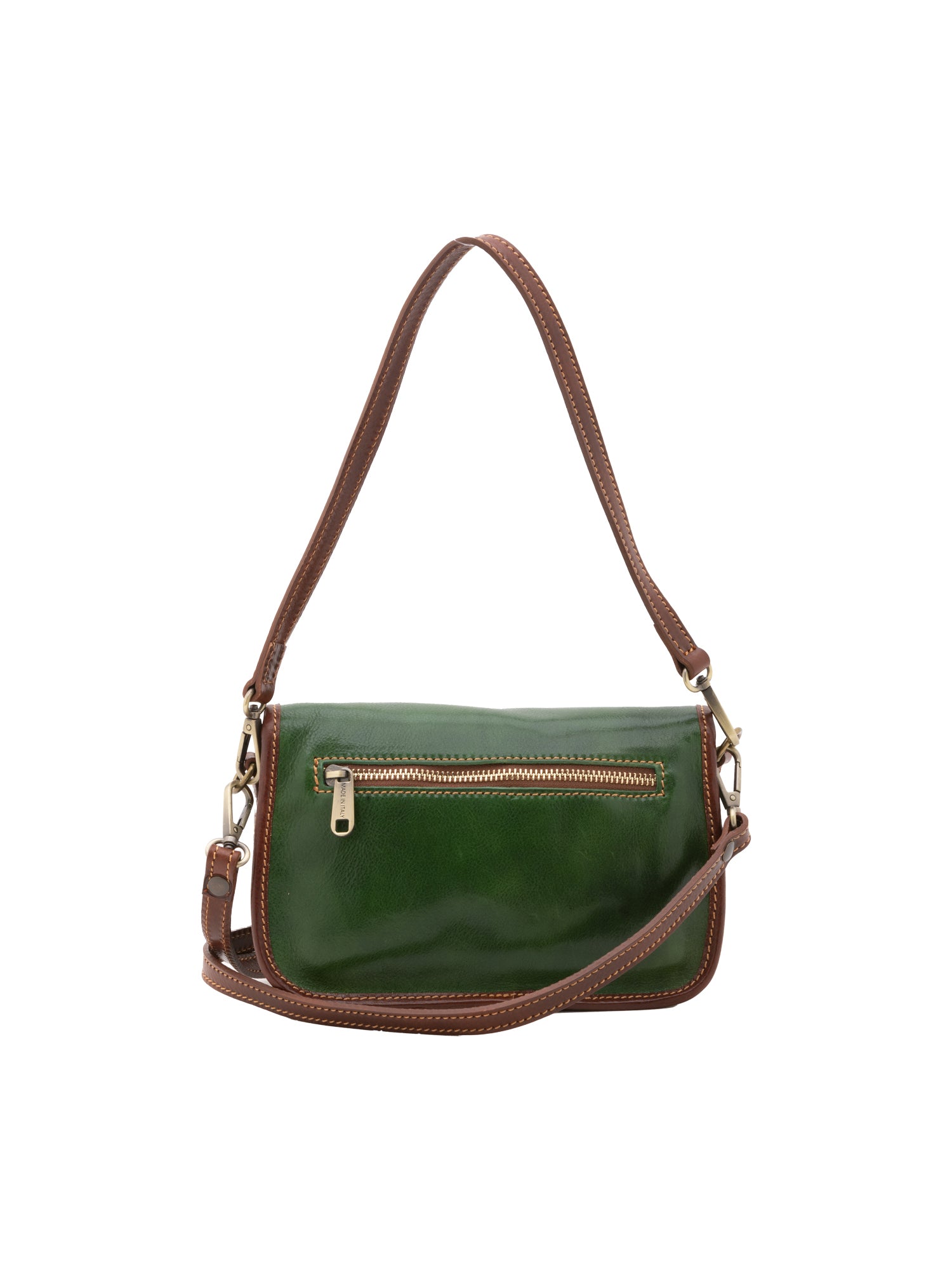 Shoulder Bag I Fratelli Women Genuine leather -Cognac Verde e Marrone