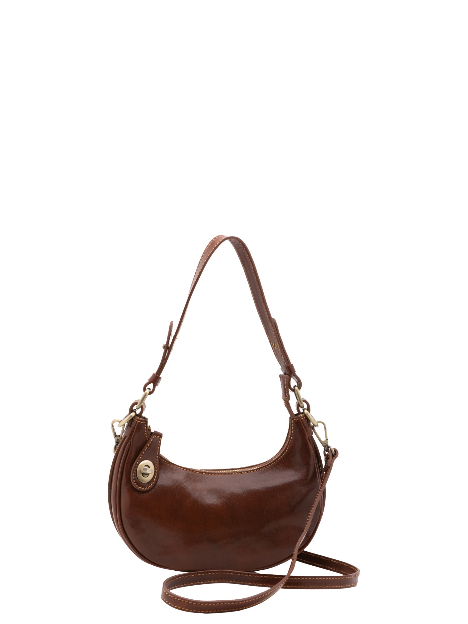 Shoulder Bag I Fratelli Women Genuine leather -Cognac Marrone