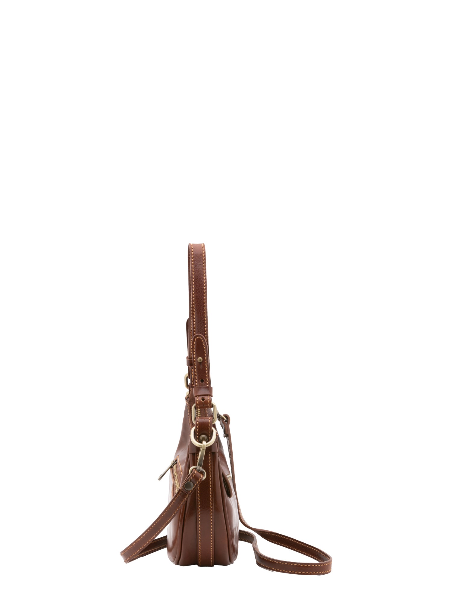 Shoulder Bag I Fratelli Women Genuine leather -Cognac Marrone