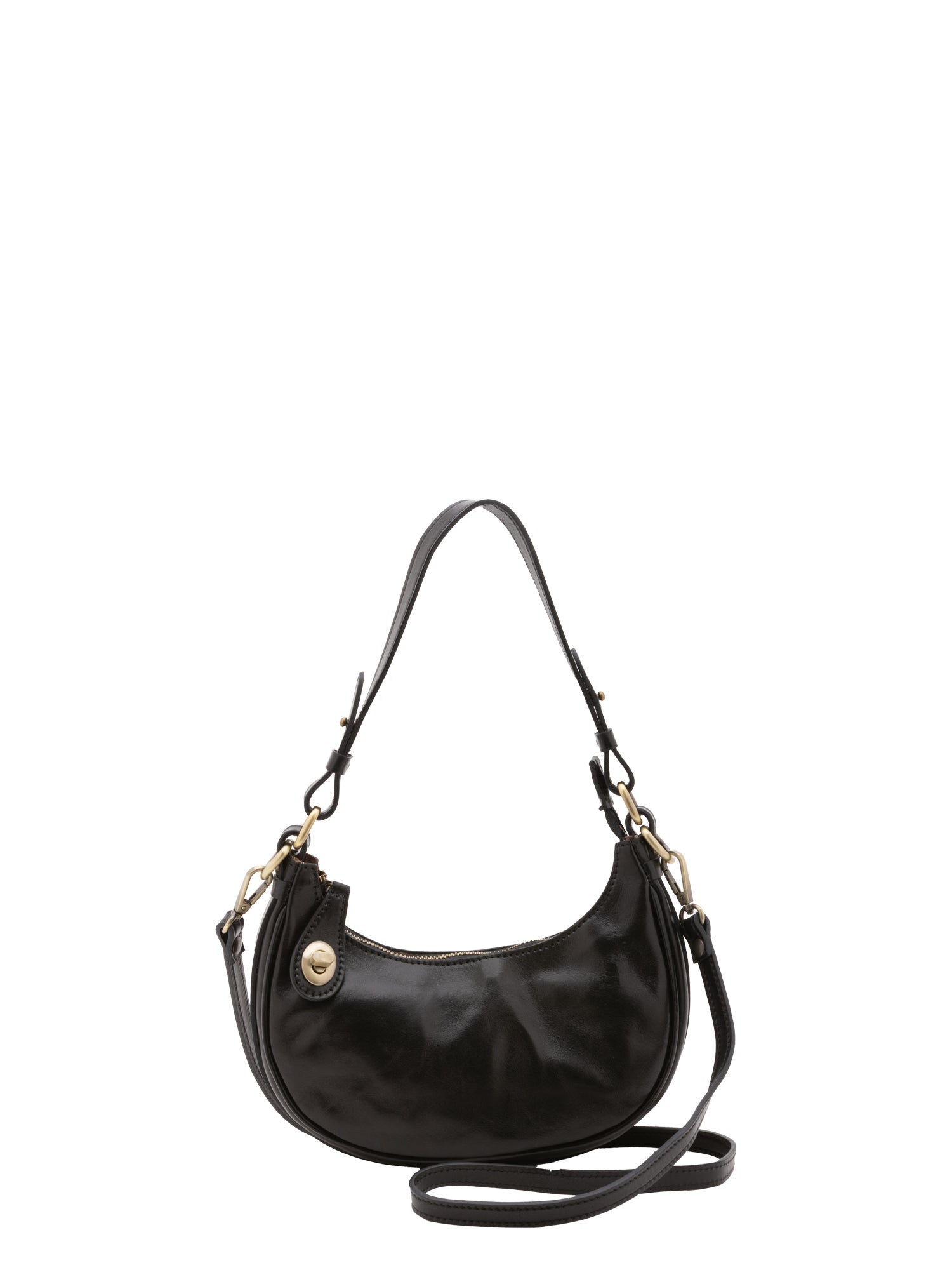 Shoulder Bag I Fratelli Women Genuine leather -Cognac Nero