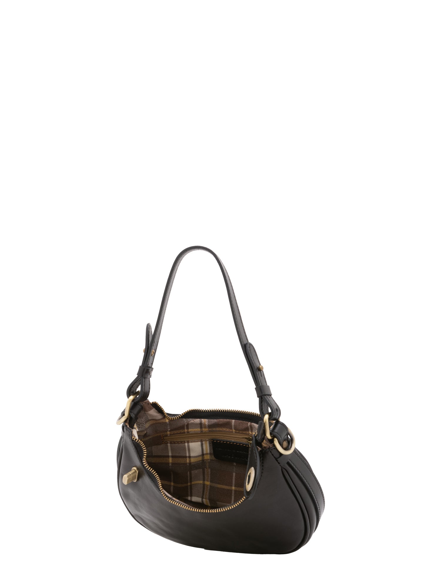 Shoulder Bag I Fratelli Women Genuine leather -Cognac Nero
