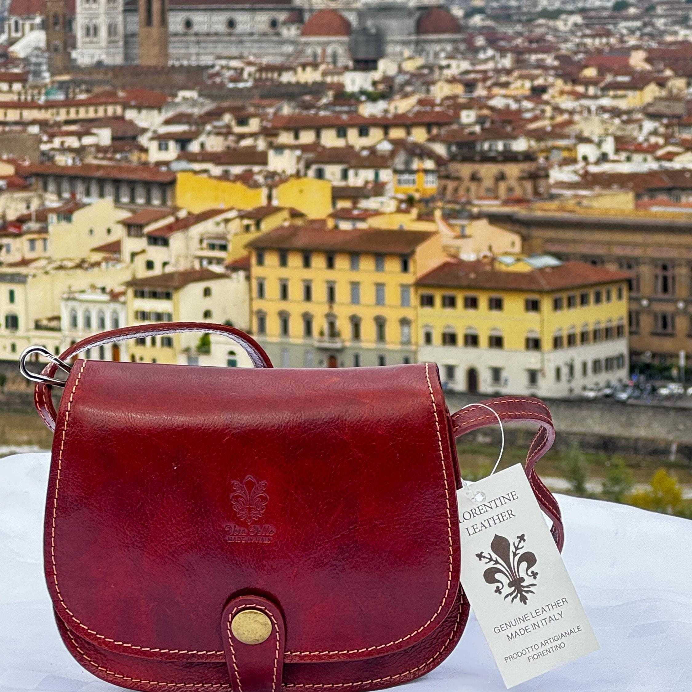 Handcrafted Italian Brown Leather Crossbody Bag