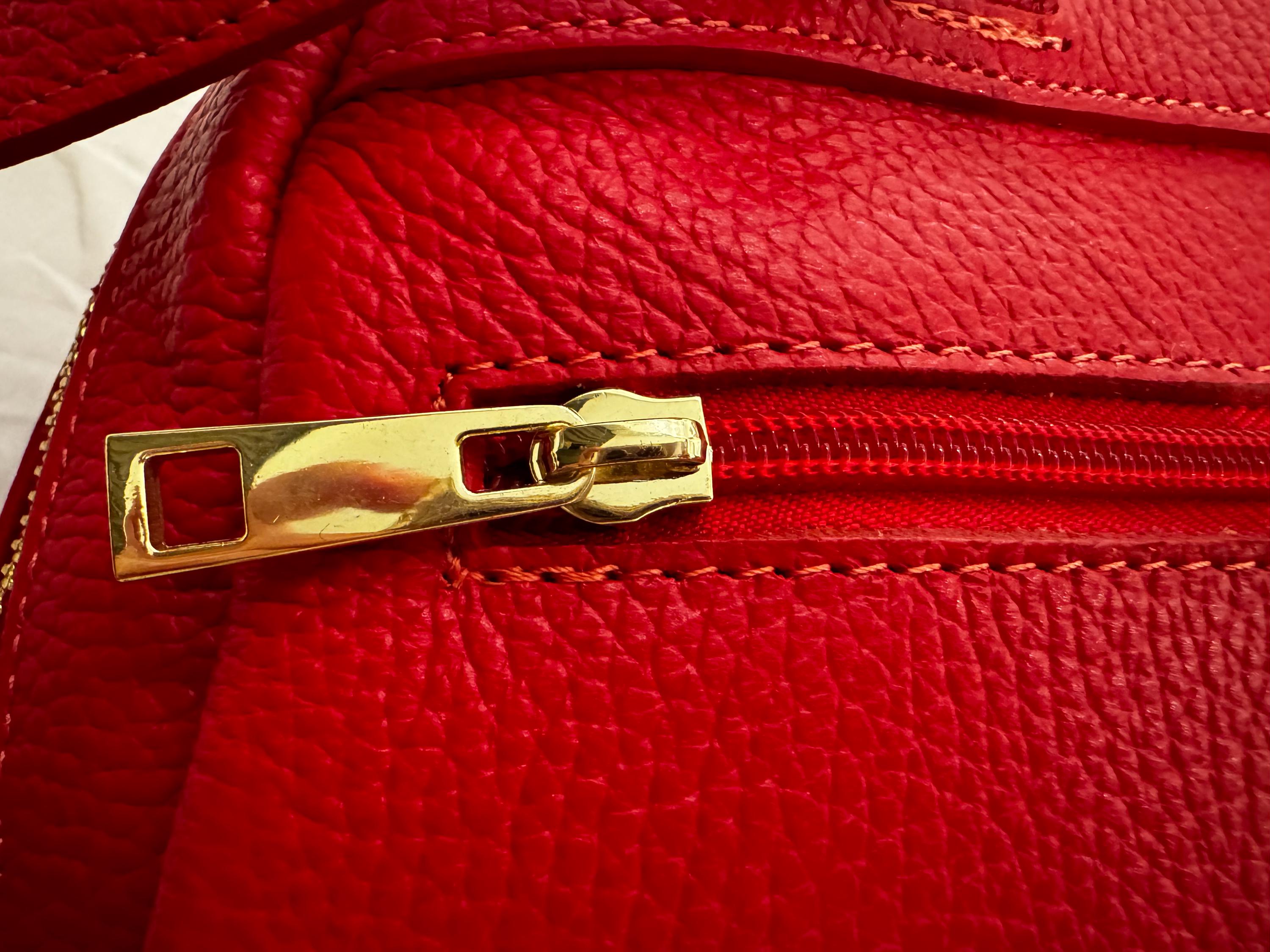 Handmade Italian Red Leather Backpack | Soft Leather Bag from Florence | Chic Everyday Style