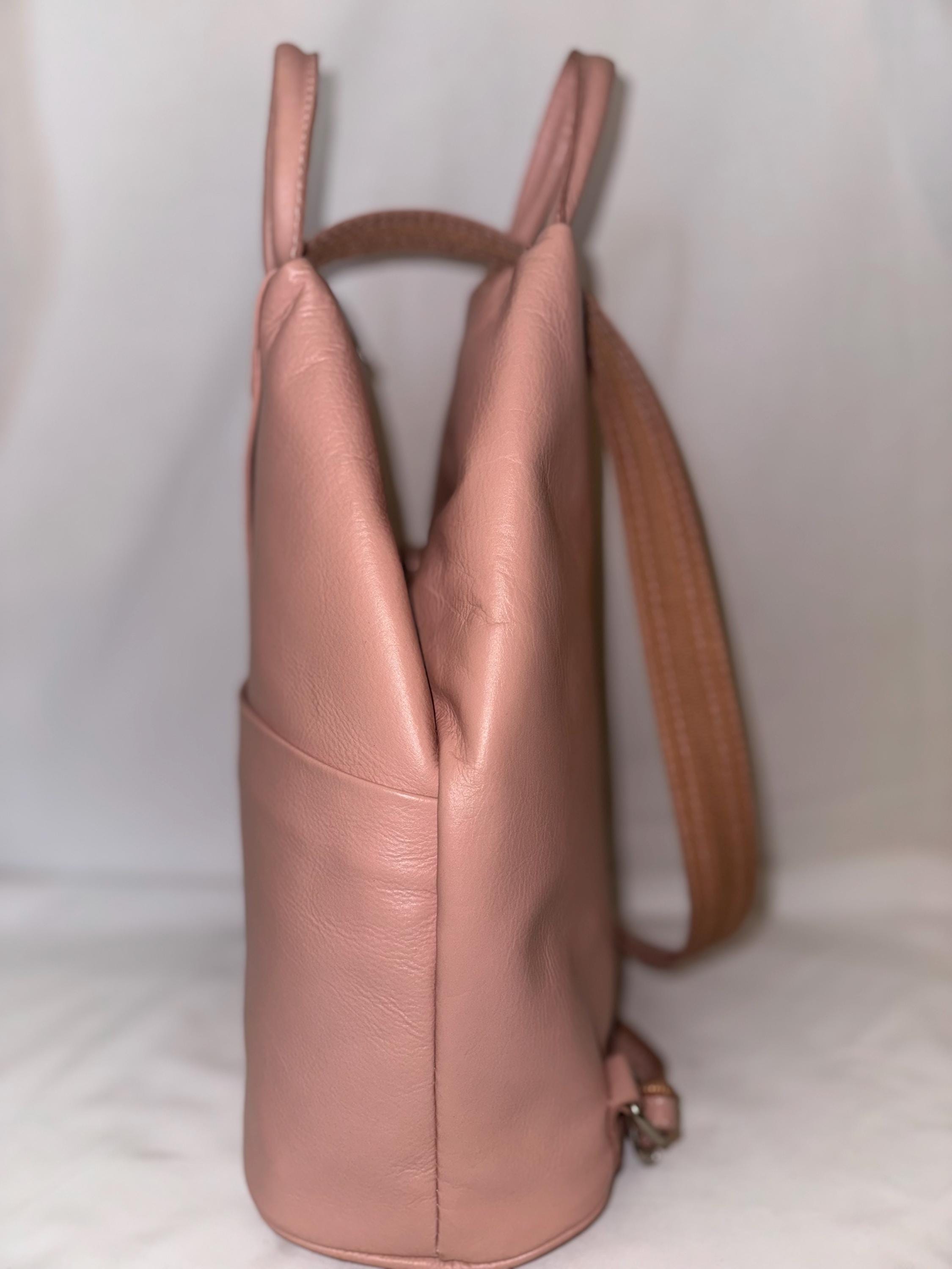 Italian Handmade soft Backpack For Women | Lightweight Pink Backpack From Florence | Soft and Light | Made in Italy