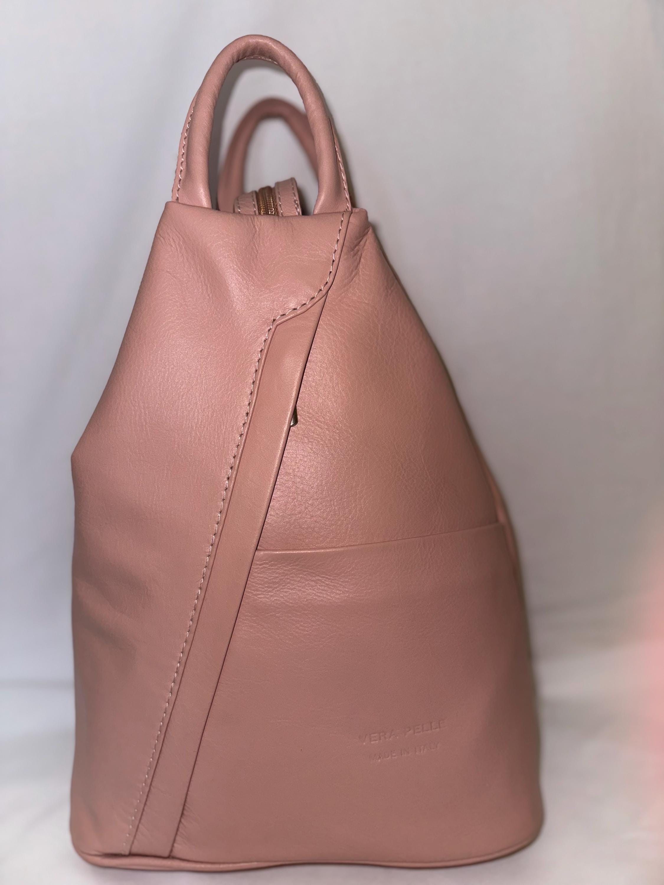 Italian Handmade soft Backpack For Women | Lightweight Pink Backpack From Florence | Soft and Light | Made in Italy