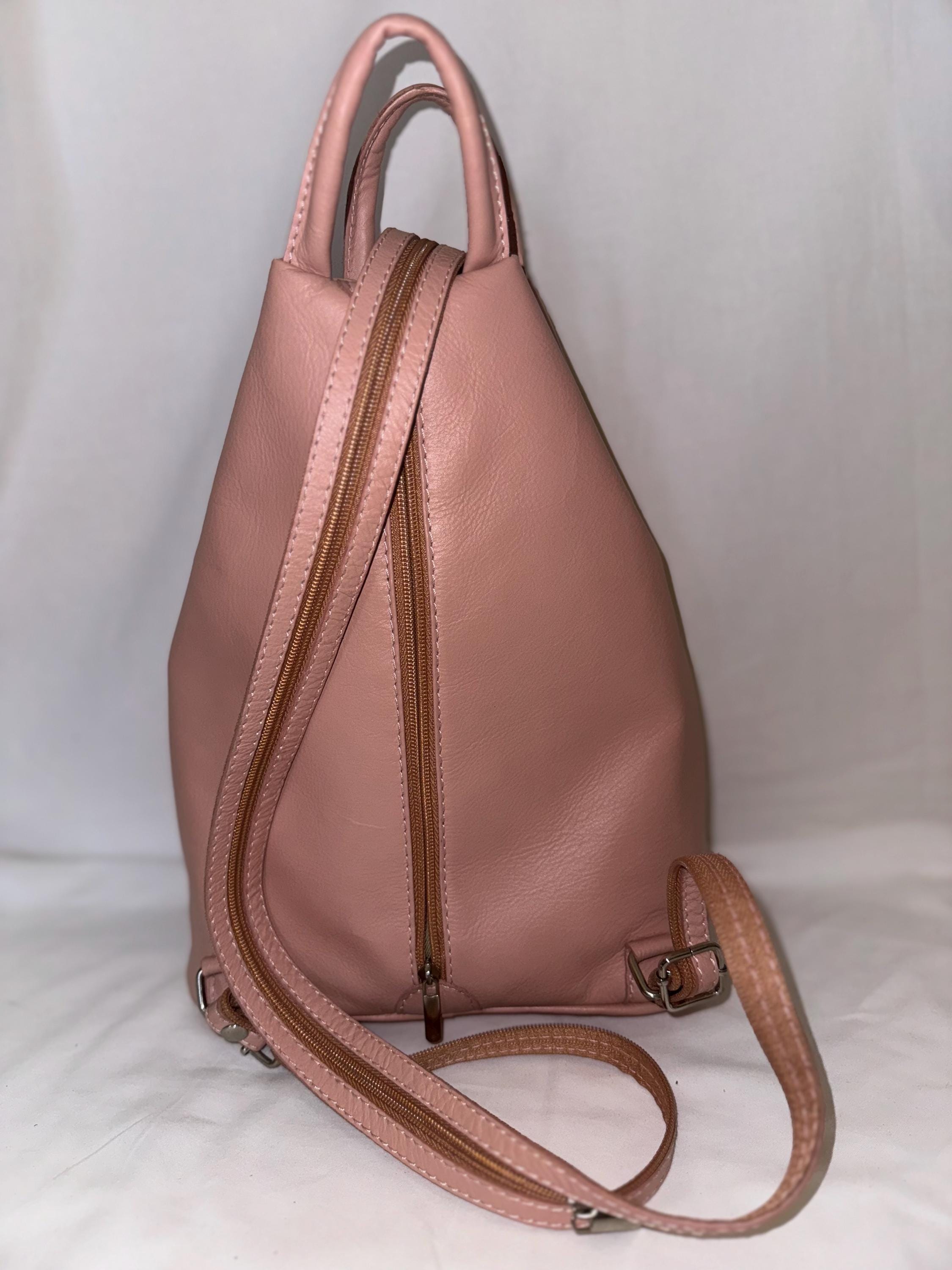 Italian Handmade soft Backpack For Women | Lightweight Pink Backpack From Florence | Soft and Light | Made in Italy