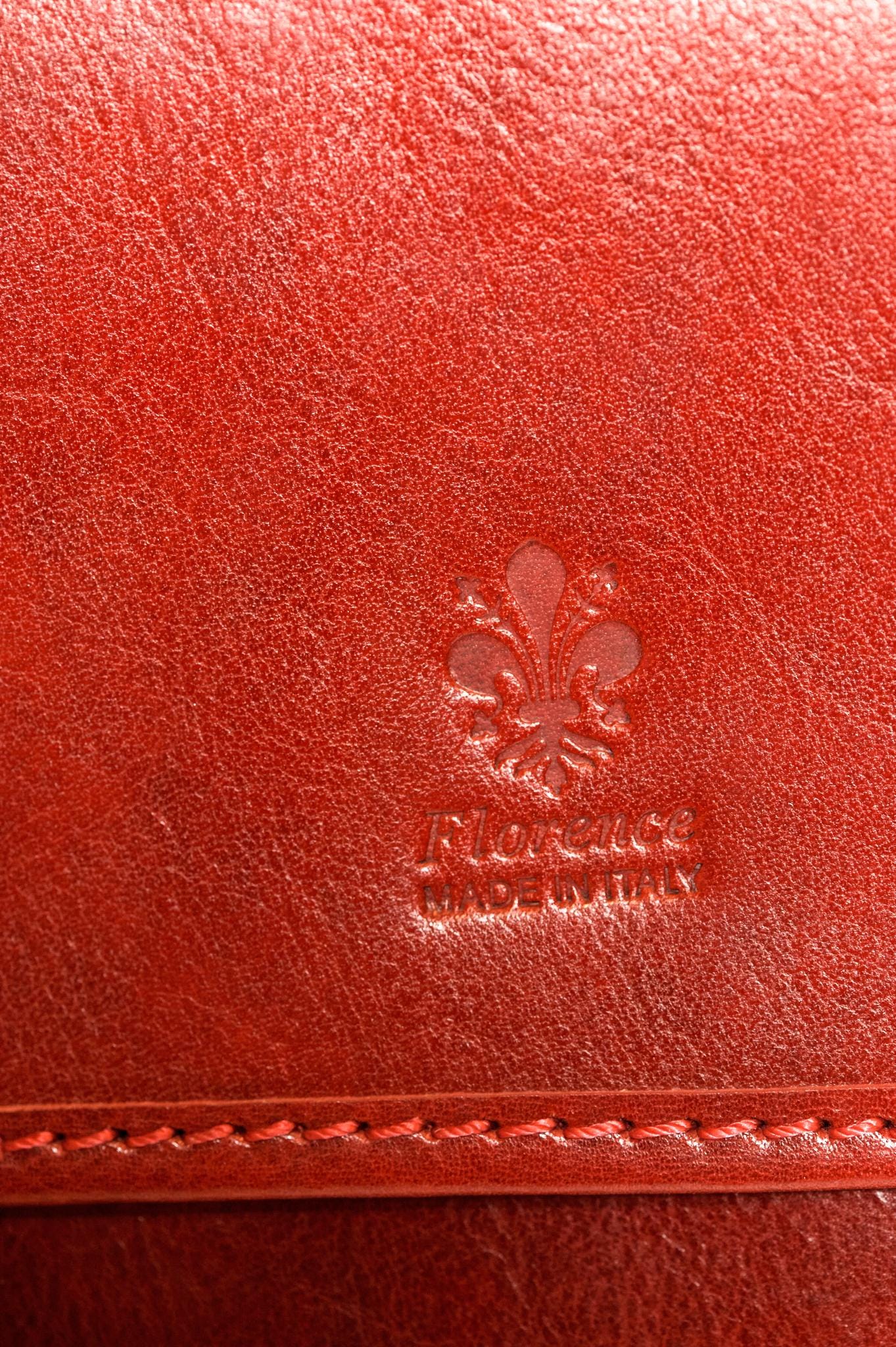 Italian Handmade Leather Bag for Women | Elegant Red Crossbody Bag from Florence, Made in Italy