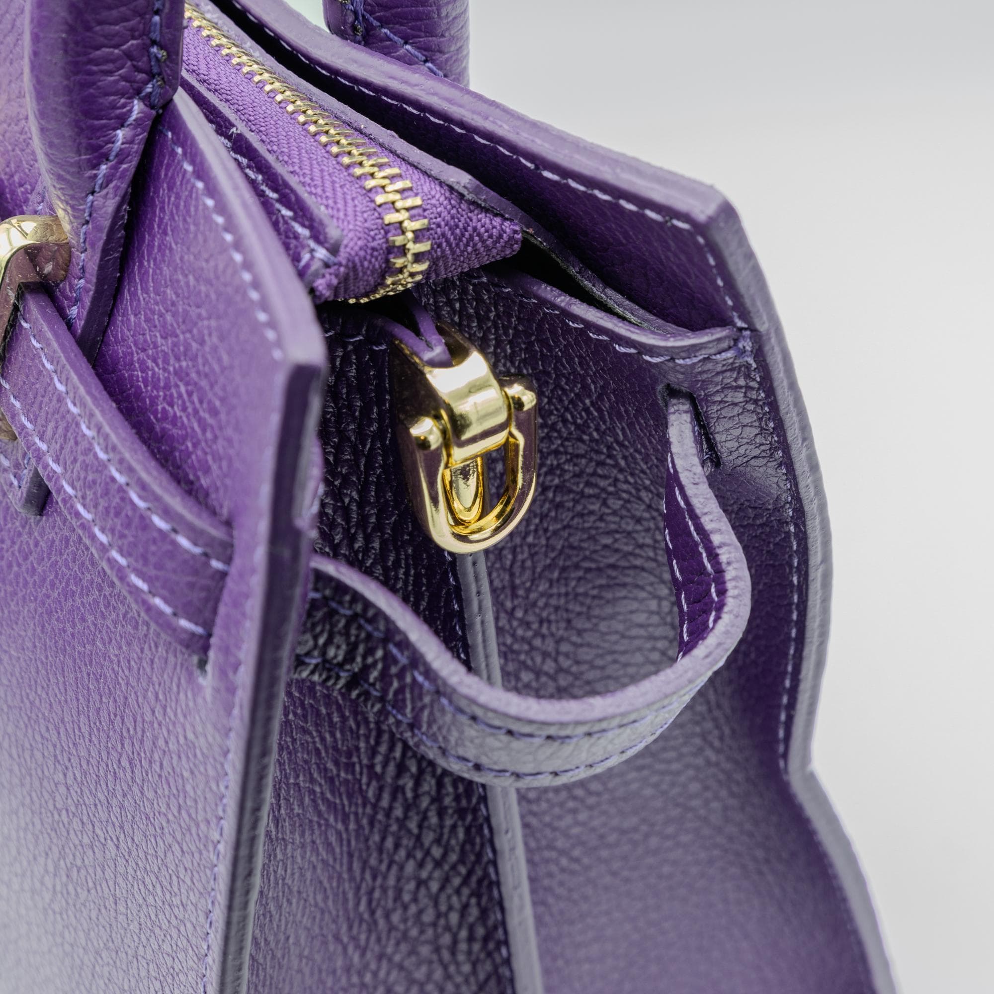 Italian Handmade Leather Bag For Women | Elegant Leather Tote Bag From Florence,Purple Bag, Made in Italy