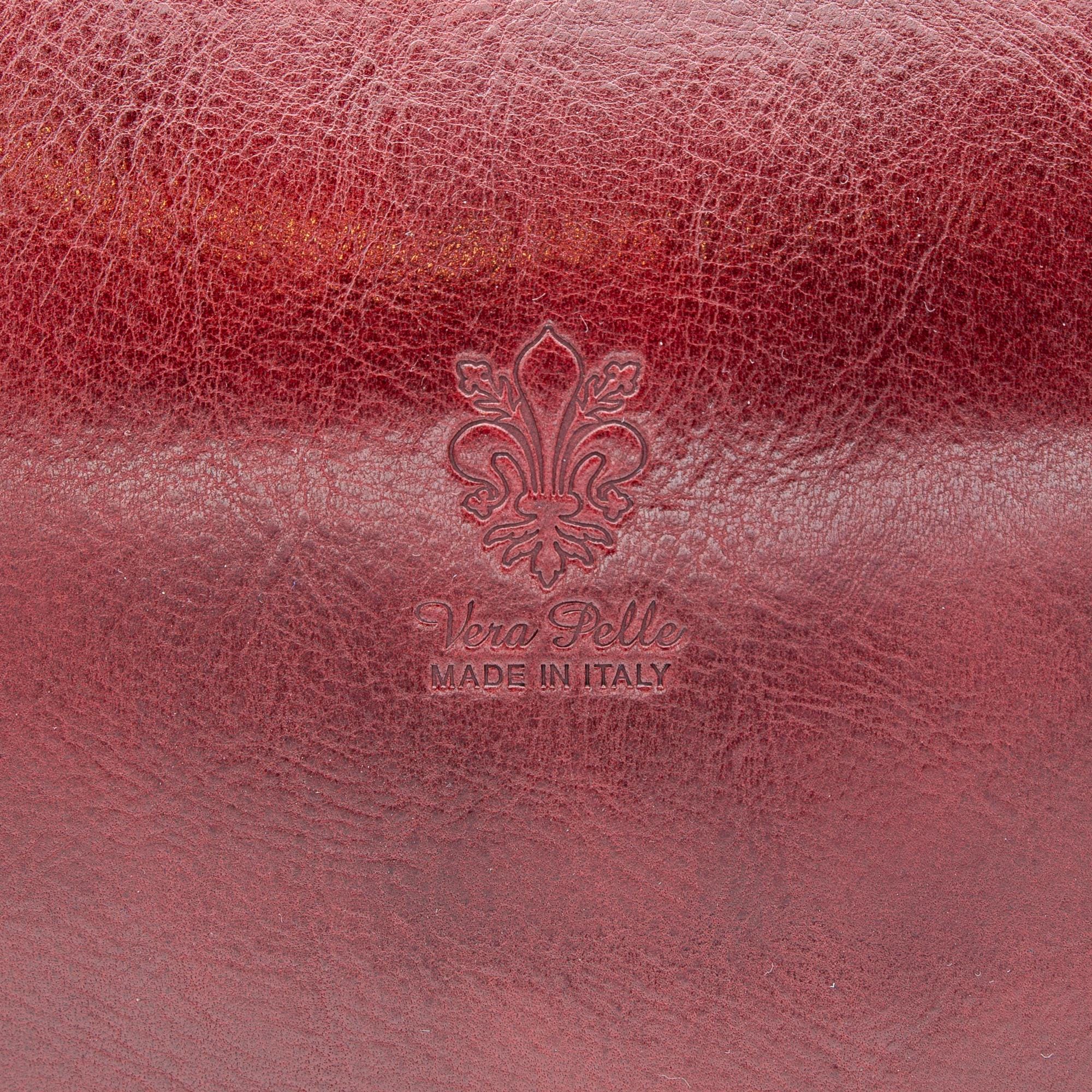 Italian Handmade Leather Bag for Women | Elegant Red Shoulder Bag from Florence | Made in Italy