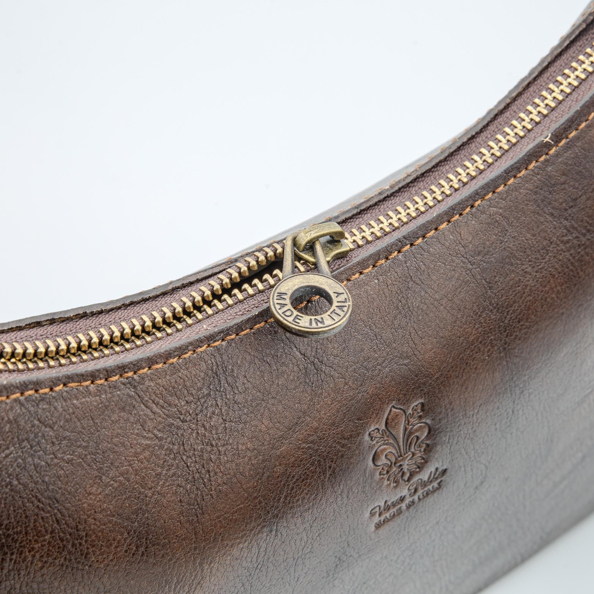 Italian Handmade Leather Bags for Women | Elegant Vintage Shoulder Bag from Florence, Brown Crossbody, Made in Italy