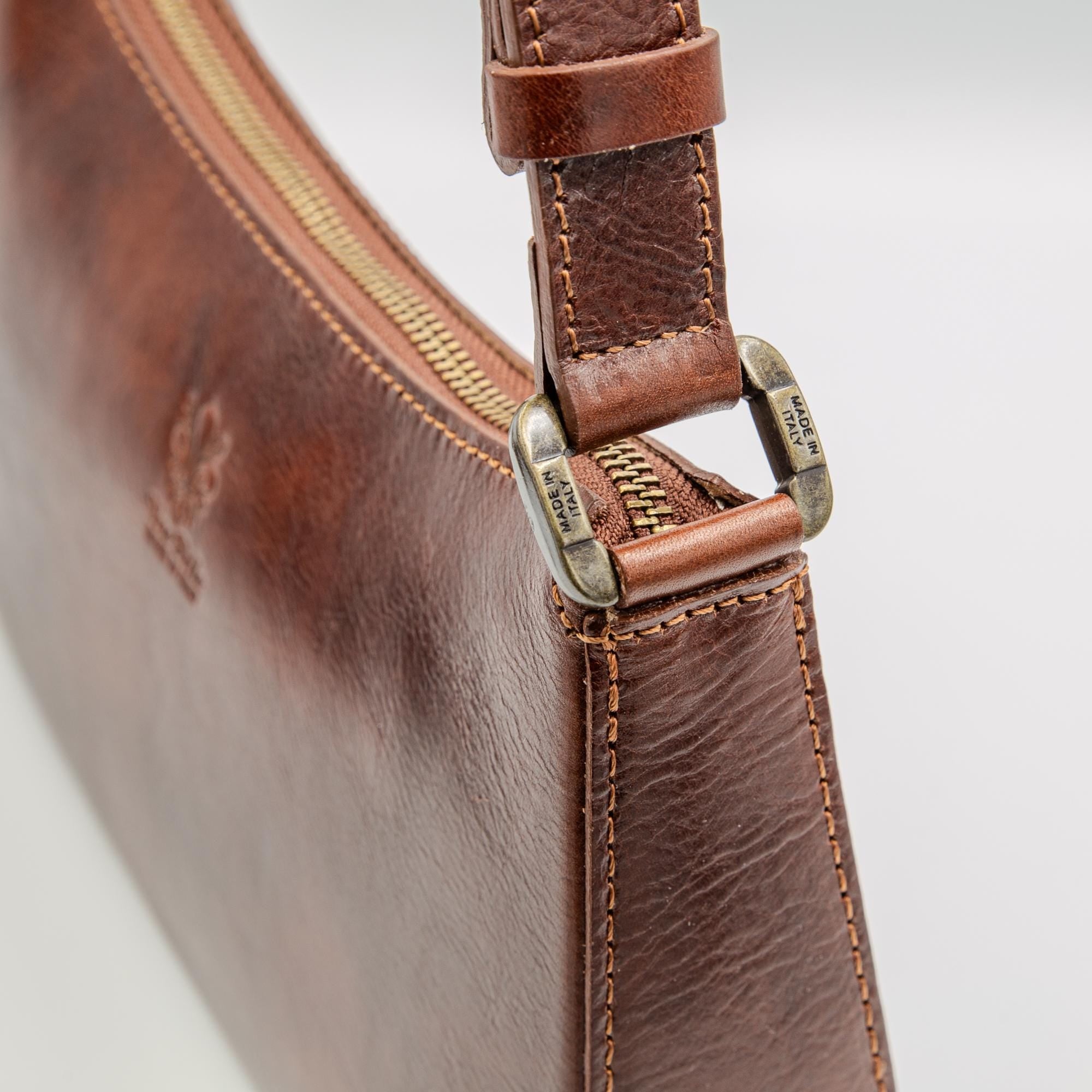 Italian Handmade Leather Bags For Women | Vintage Leather Shoulder Bag From Florence, Brown Bag, Made in Italy