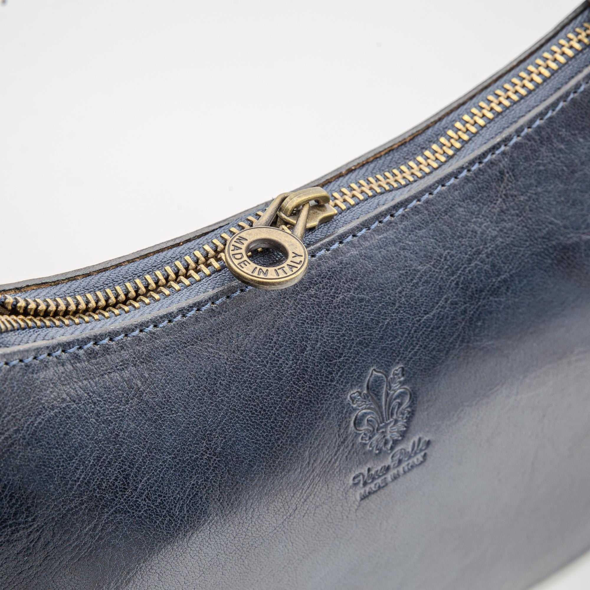 Italian Handmade Leather Bags for Women | Elegant Leather Shoulder Bag From Florence, Blue Bag, Made in Italy