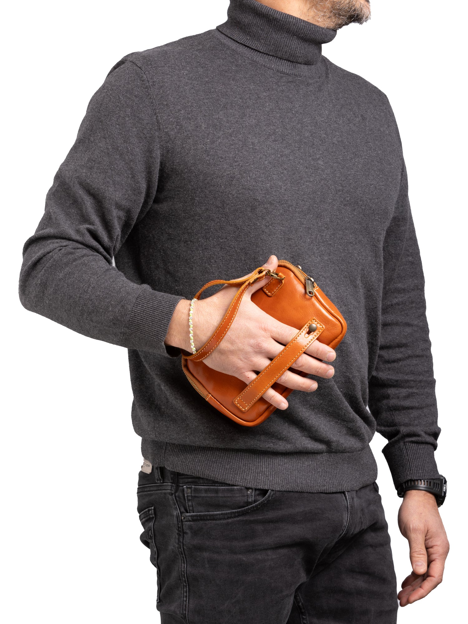Handbag I Fratelli Men Genuine leather -Rosso Cognac