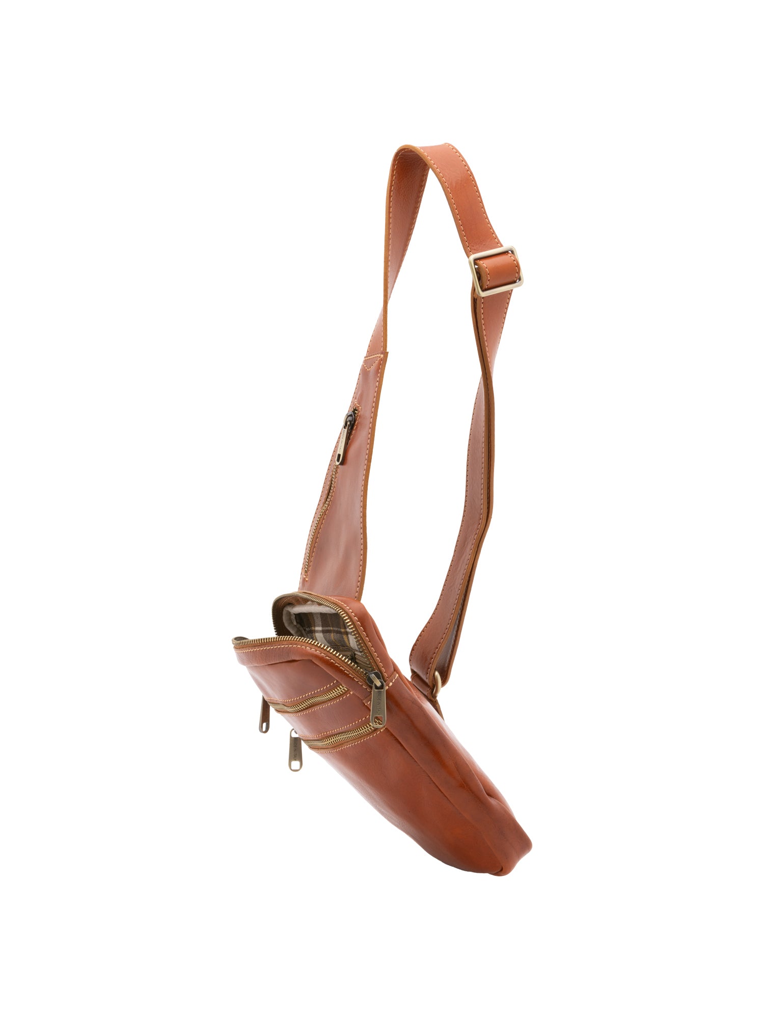 Crossbody bag I Fratelli Men Genuine leather -Marrone Cognac