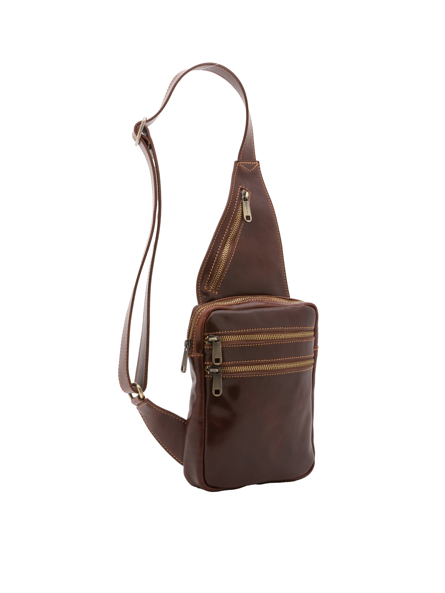 Crossbody bag I Fratelli Men Genuine leather -Marrone Marrone