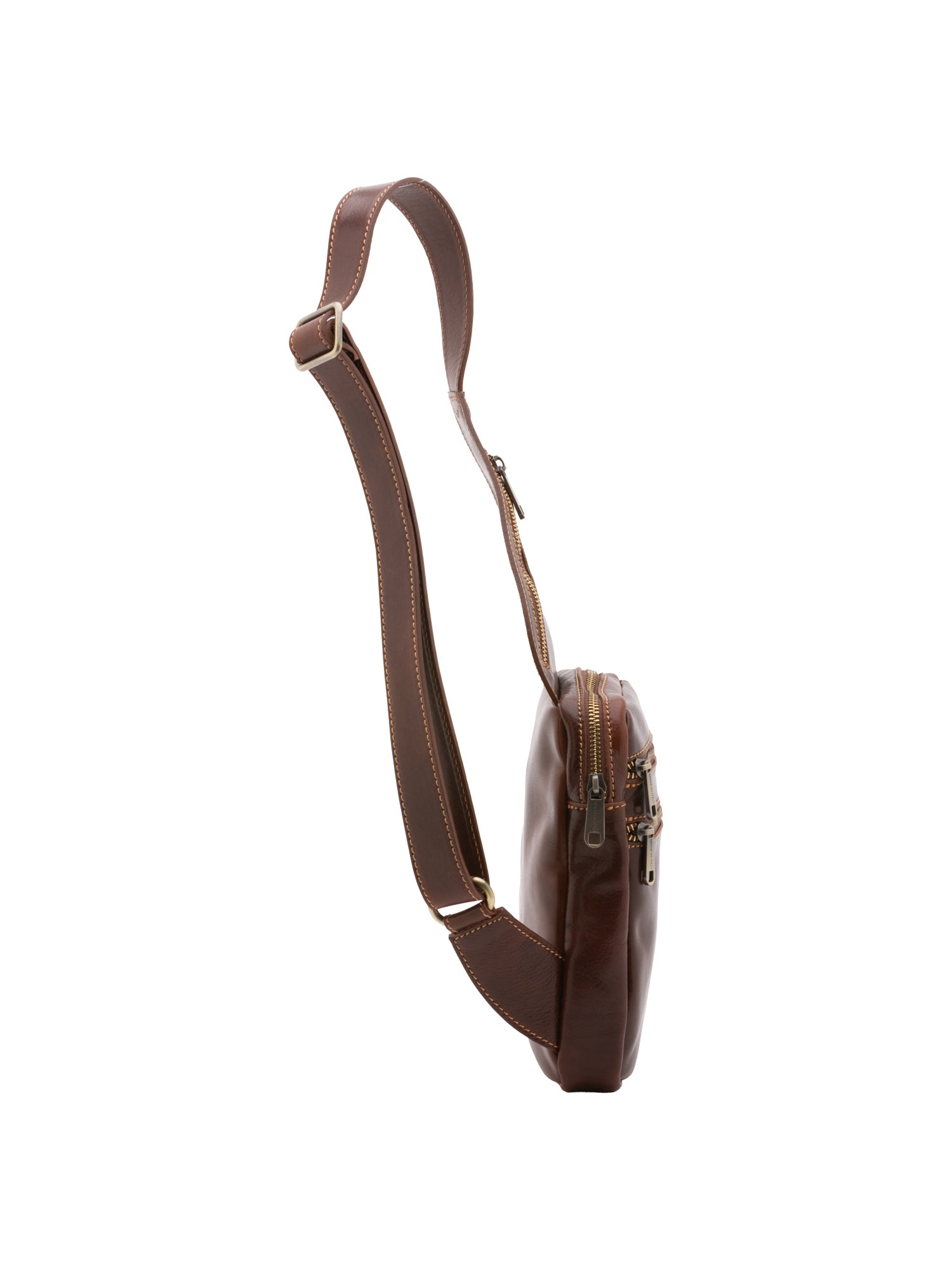 Crossbody bag I Fratelli Men Genuine leather -Marrone Marrone