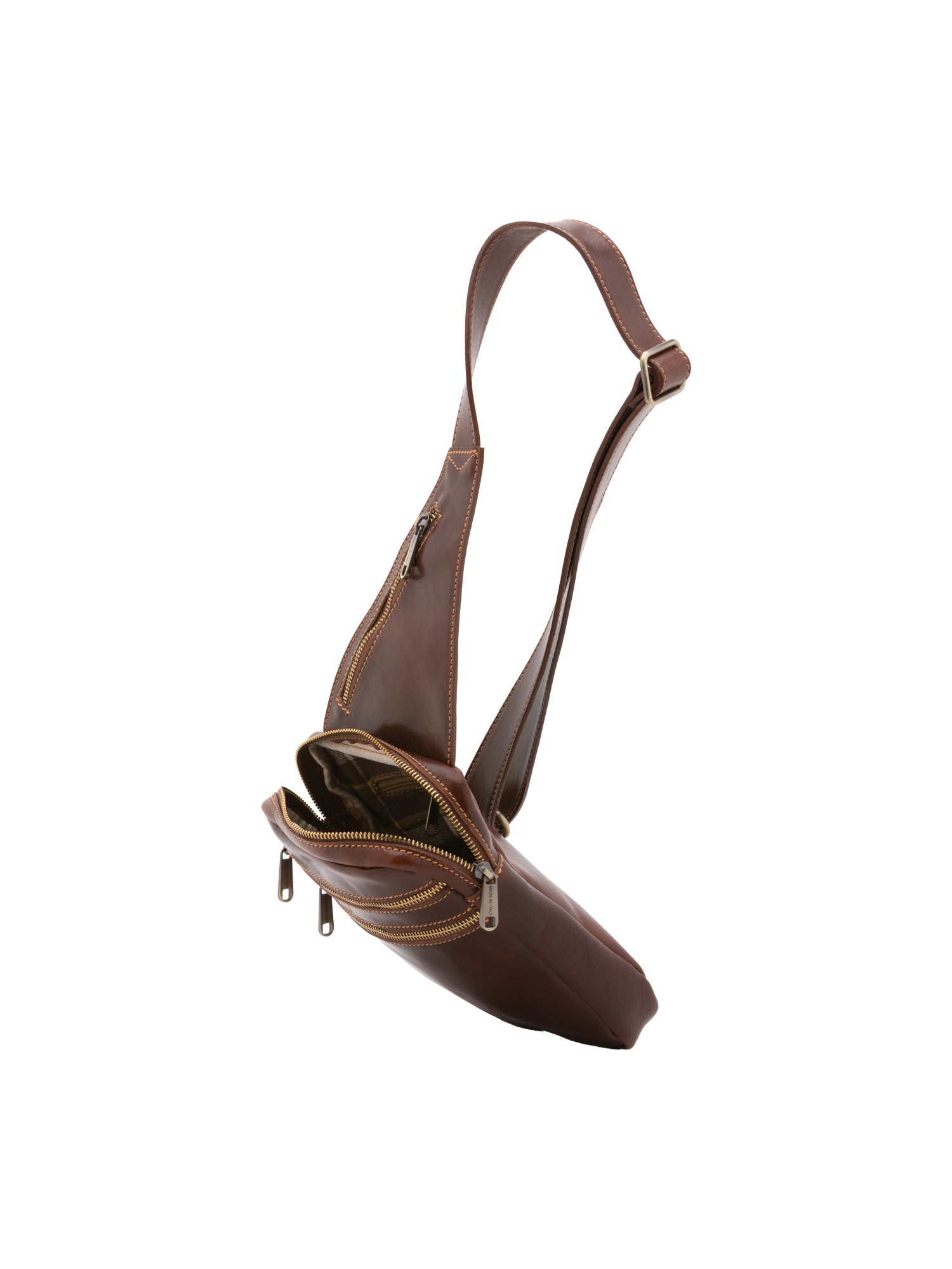 Crossbody bag I Fratelli Men Genuine leather -Marrone Marrone