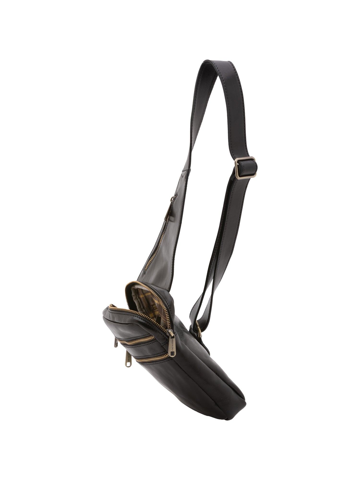 Crossbody bag I Fratelli Men Genuine leather -Marrone Nero