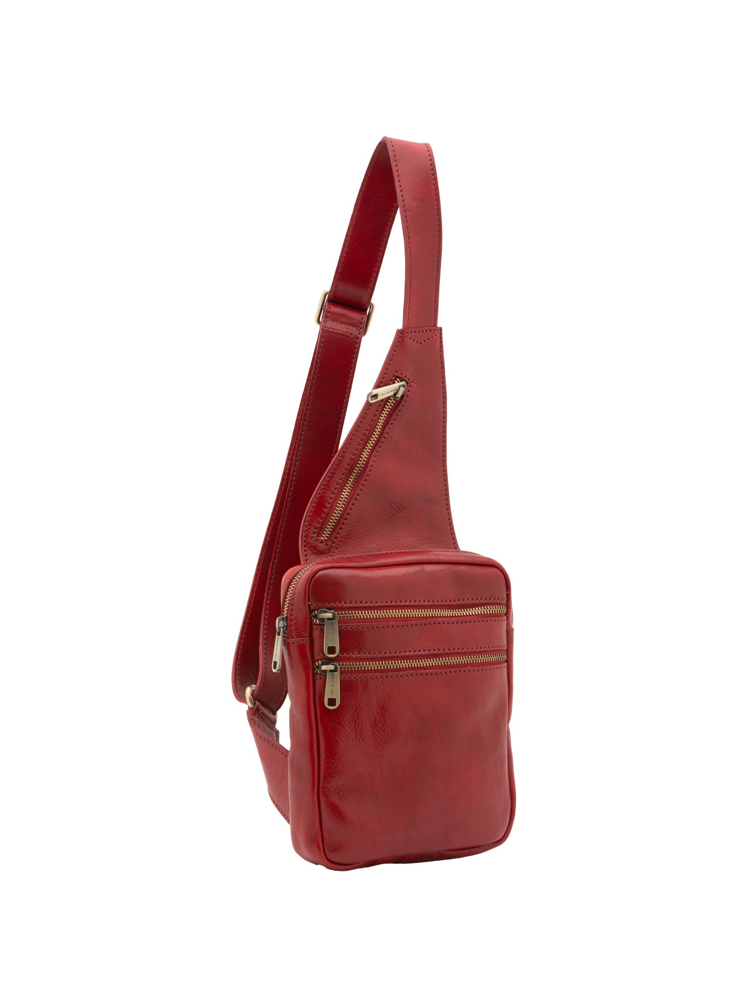 Crossbody bag I Fratelli Men Genuine leather -Marrone Rosso