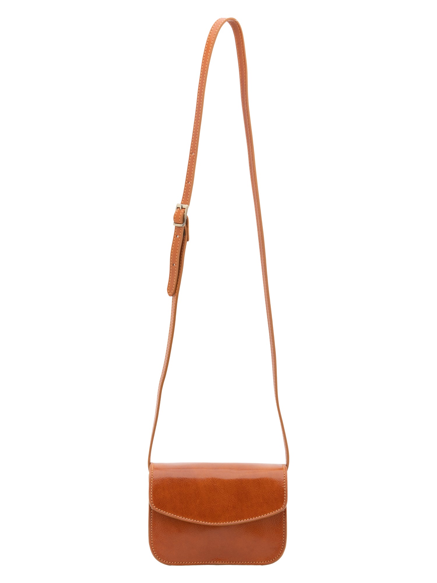 Crossbody bag I Fratelli Women Genuine leather -Rosso Cognac