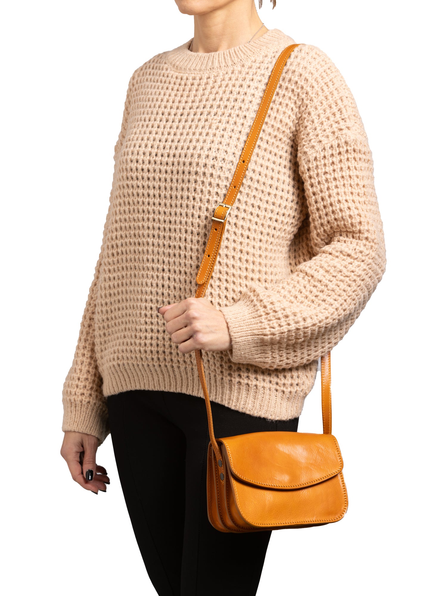 Crossbody bag I Fratelli Women Genuine leather -Rosso Giallo